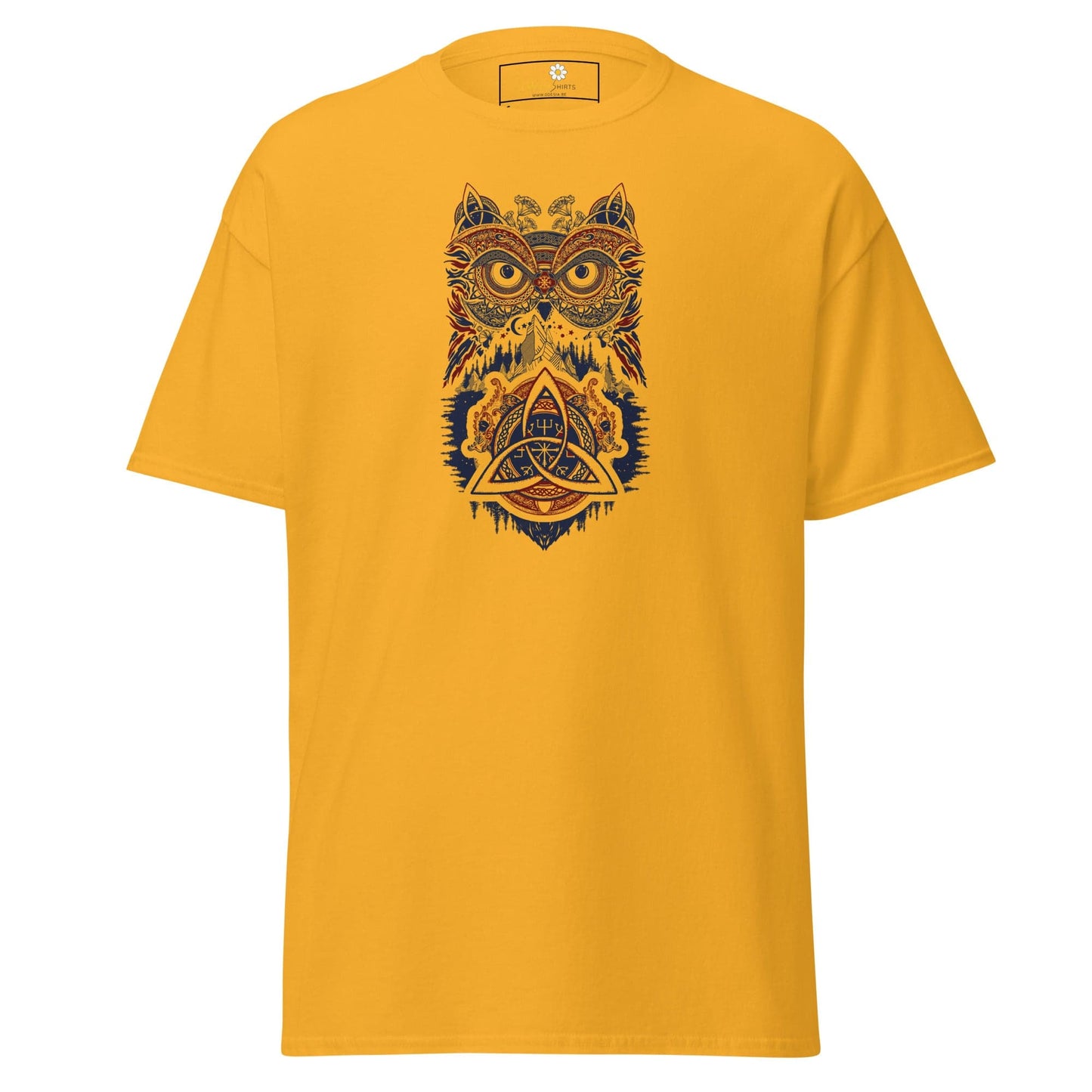Unisex classic t-shirt - MYSTIC OWL TRIBES - REGULAR - Gold / S