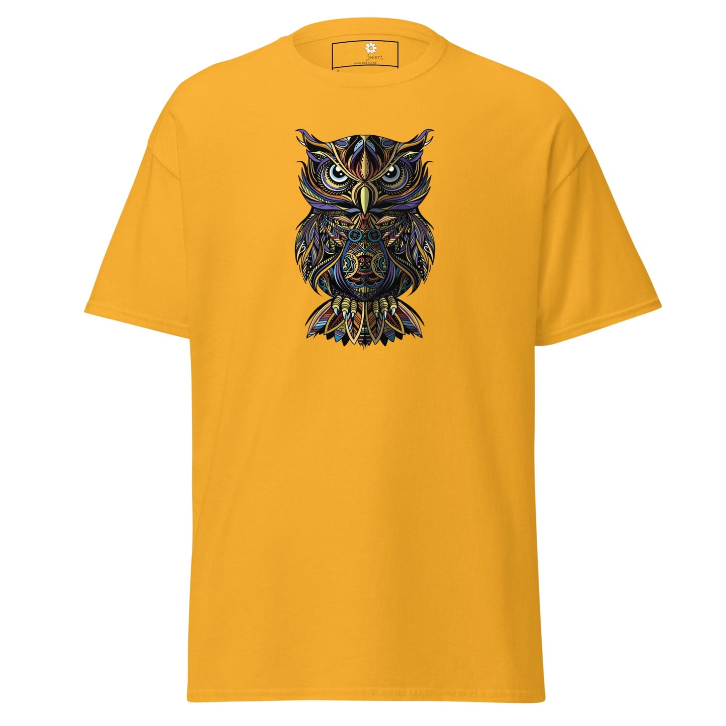 Unisex classic t-shirt - WILD LIFE ABSTRACT OWL - REGULAR - Gold / S