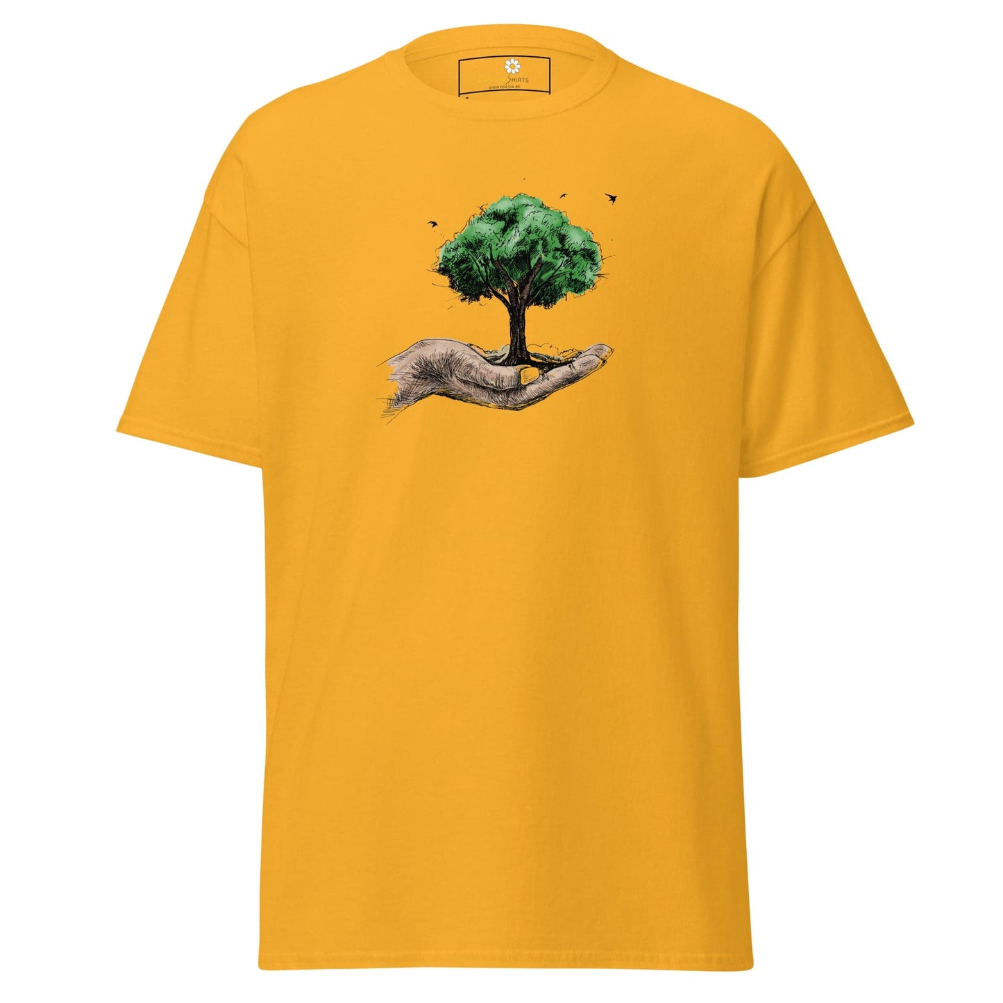 Unisex classic t-shirt - FANTASY TREE IN HAND - REGULAR - Gold / S