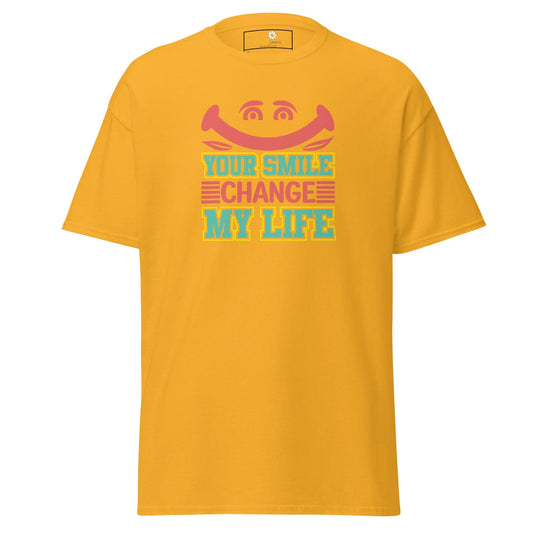 Unisex classic t-shirt - TEXT YOUR SMILE CHANGE - REGULAR - Gold / S
