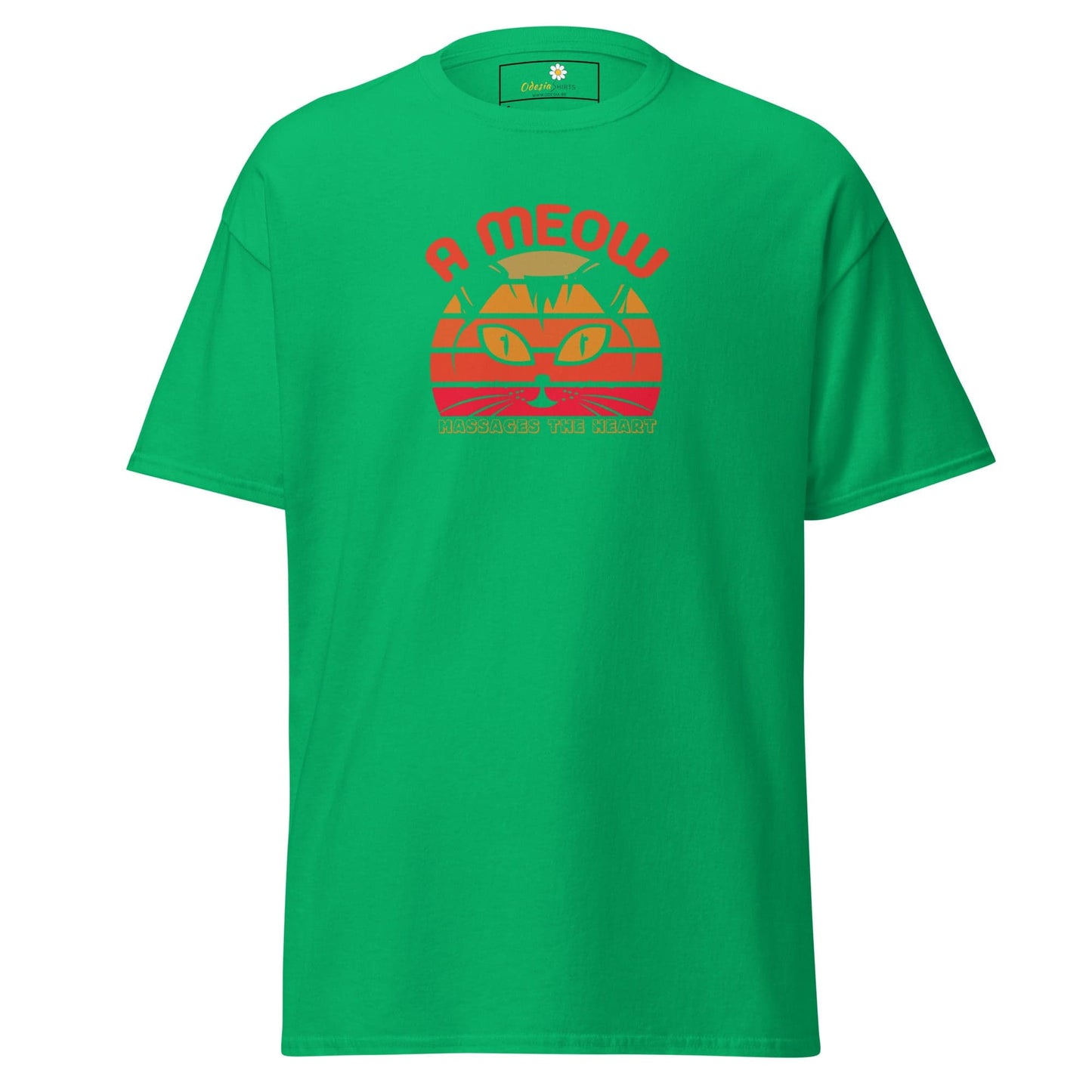 Unisex classic t-shirt - ANIMALS A CAT MASSAGES HEART - REGULAR - Irish Green / S