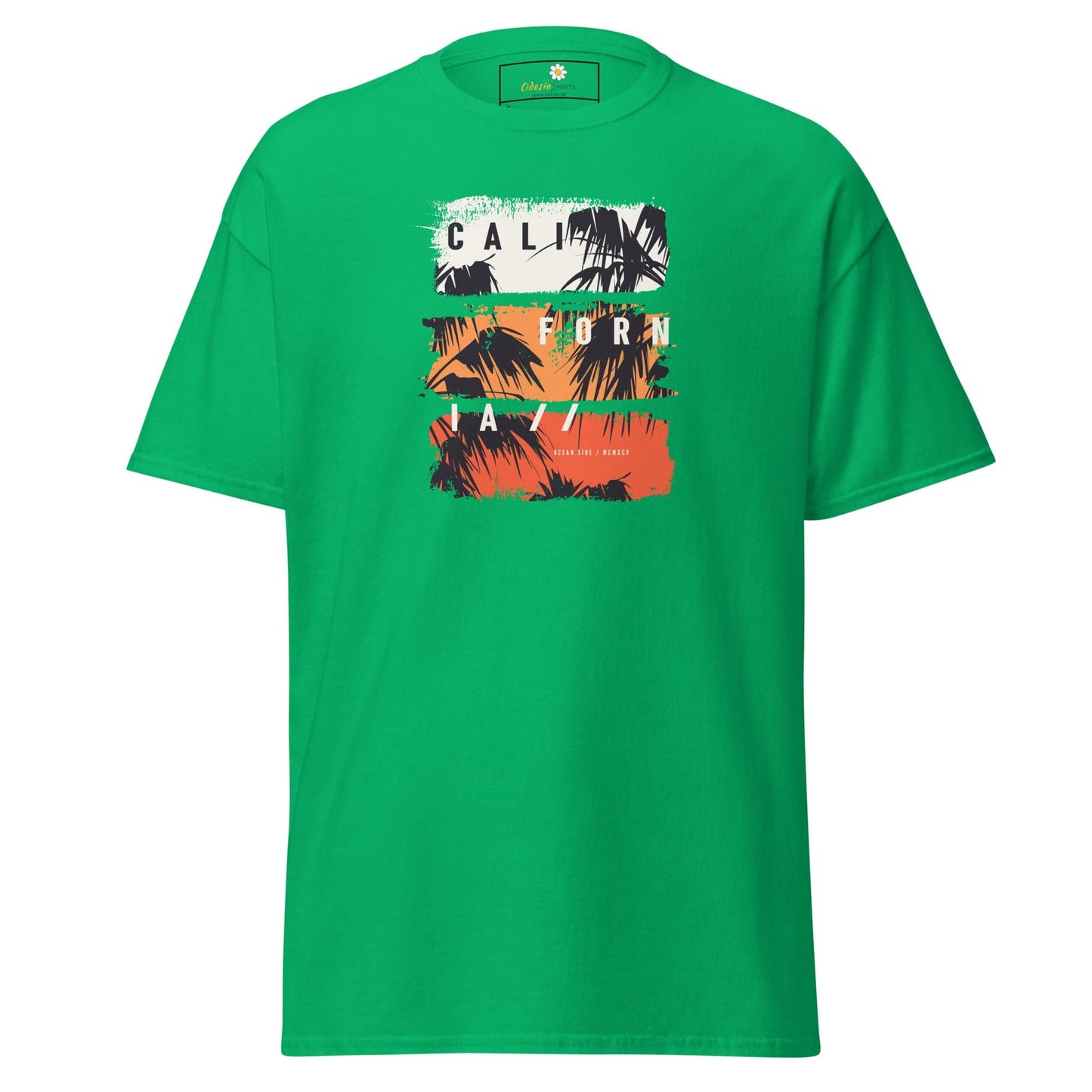Green T-shirt with California graphic for men and women in size S to XL