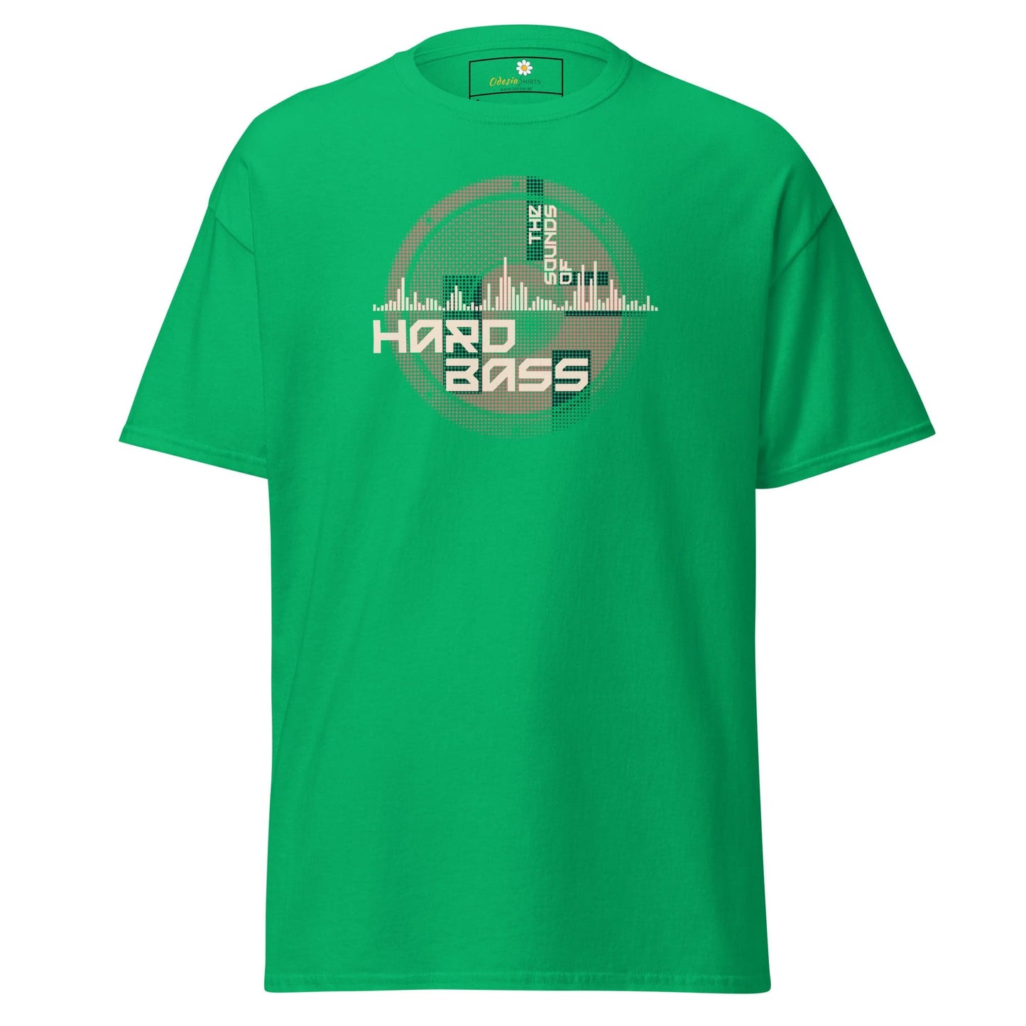 Green T-shirt with Hard Bass graphic for Men and Women sizes S to XL