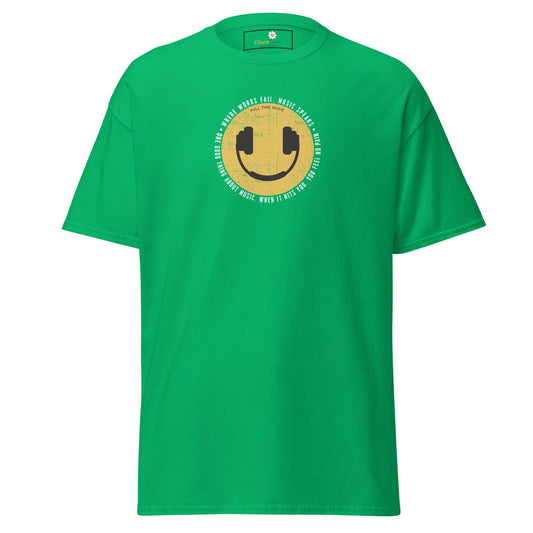 Green T-shirt with smiley face from T-SHIRT DESIGN TEE for Men and Women S to XL
