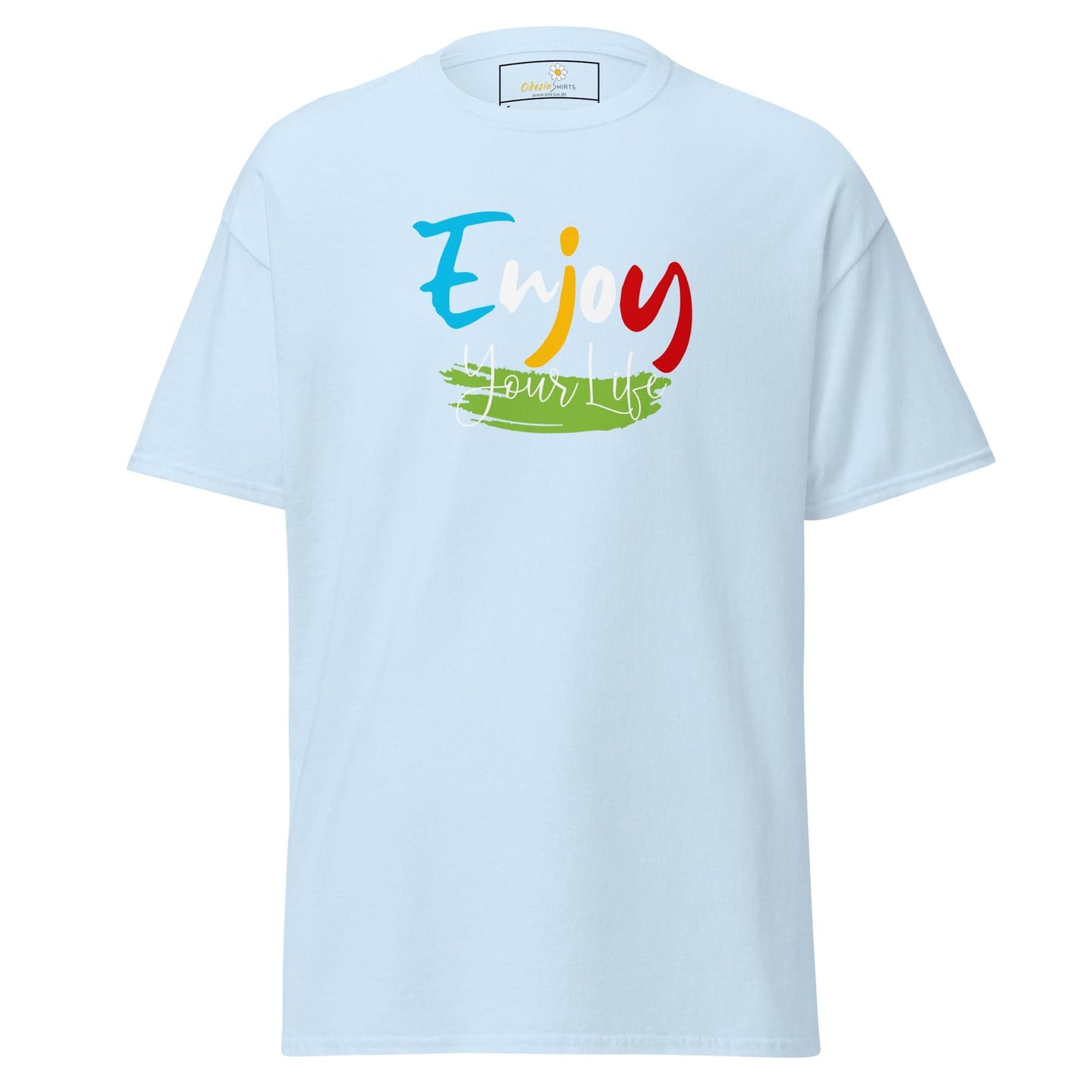 Unisex classic t-shirt - POSITIVE ENJOY YOUR LIFE - REGULAR - Light Blue / S