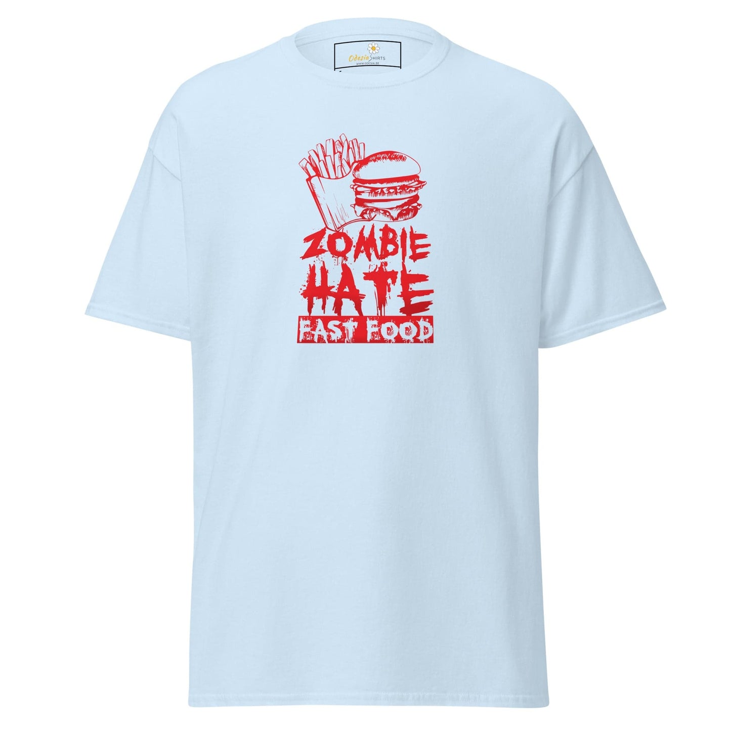 Unisex classic t-shirt - SPOOKIE ZOMBIE HATE FASTFOOD - REGULAR - Light Blue / S