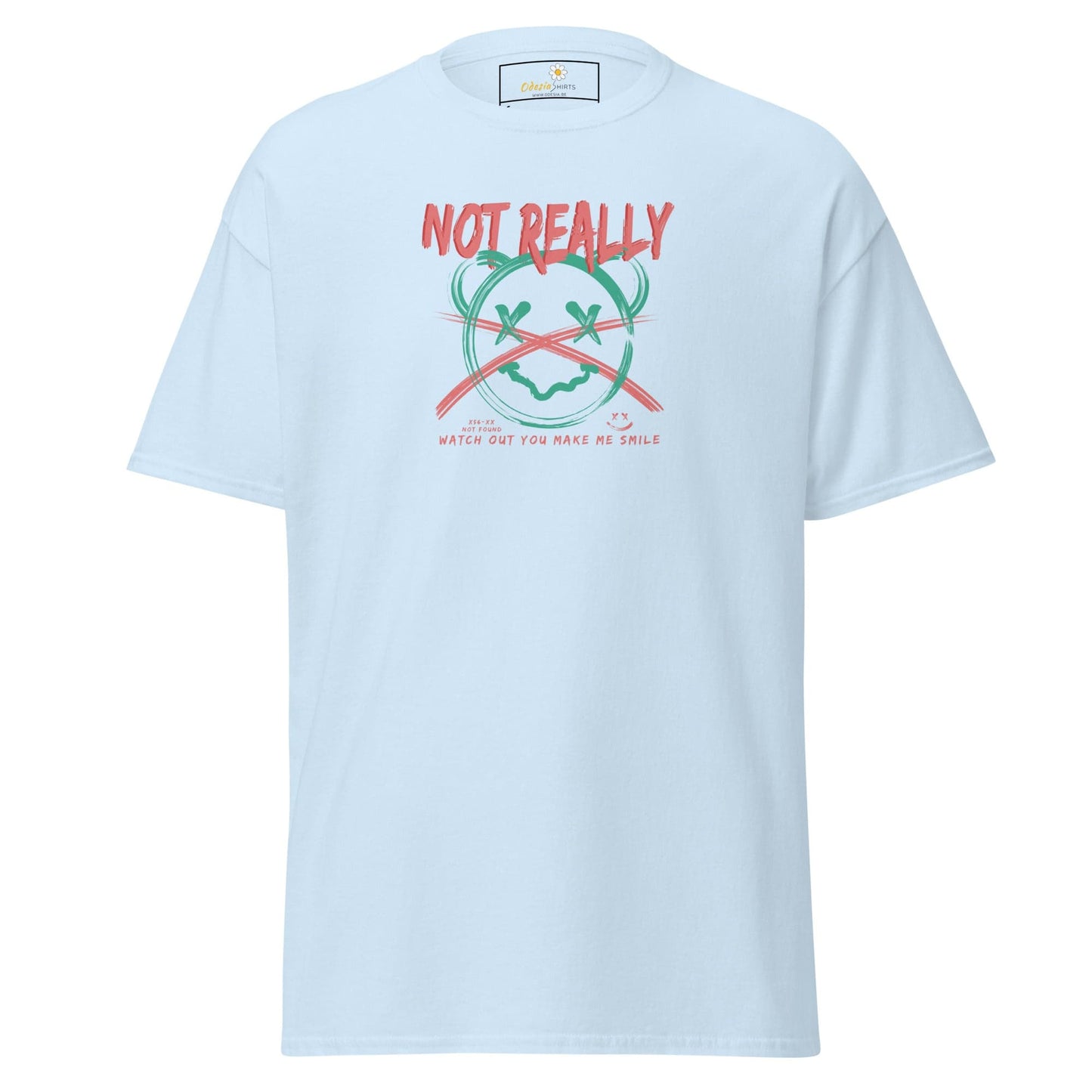 Light blue graphic T-shirt for men and women in available sizes S to XL