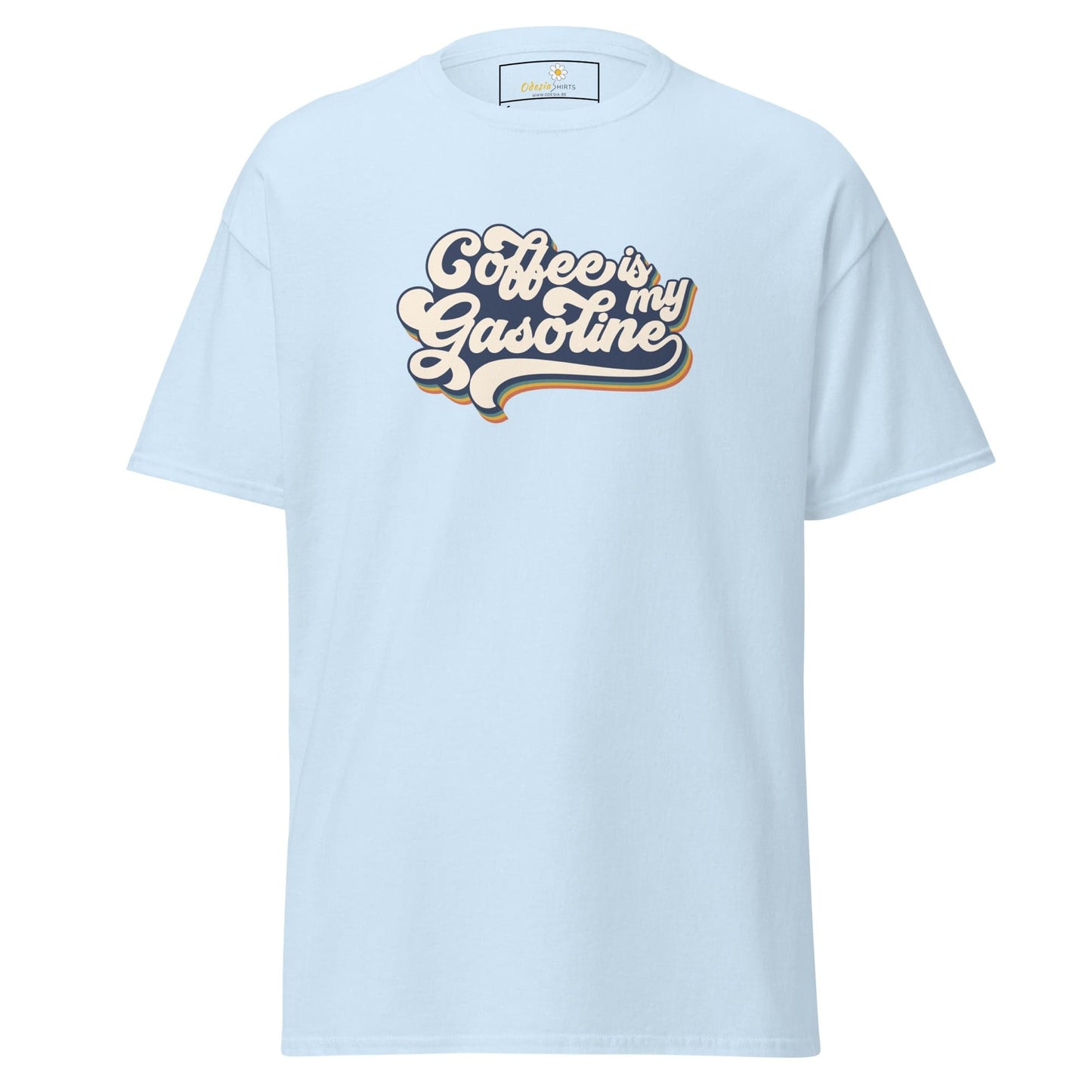 Unisex classic t-shirt - TEXT COFFEE IS MY GASEOLINE - REGULAR - Light Blue / S