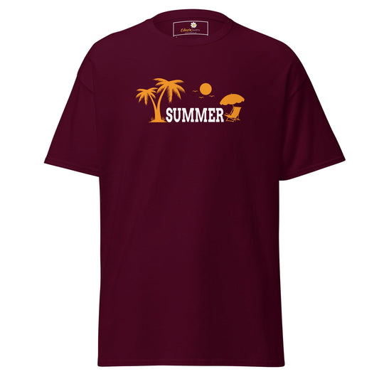 Unisex classic t-shirt - SUMMER TREES YEAH - REGULAR - Maroon / S