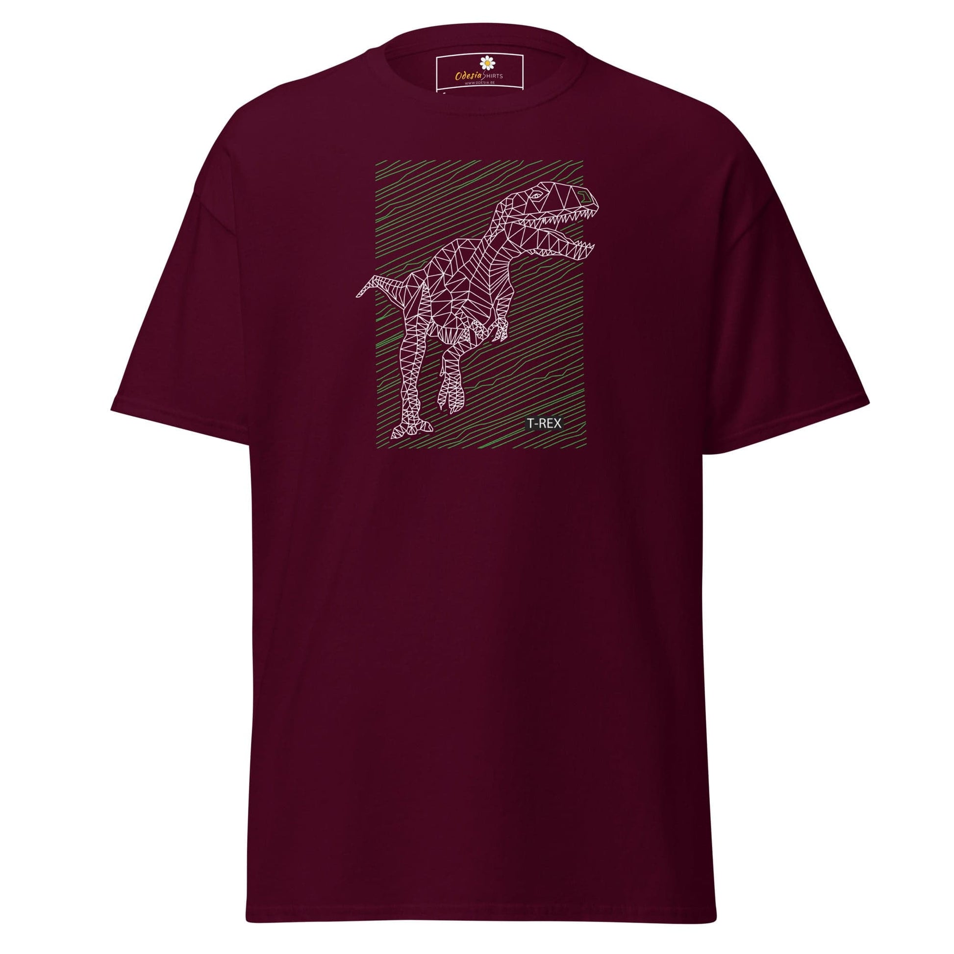 Unisex classic t-shirt - WILD LIFE TREX DINOSAURUS - REGULAR - Maroon / S