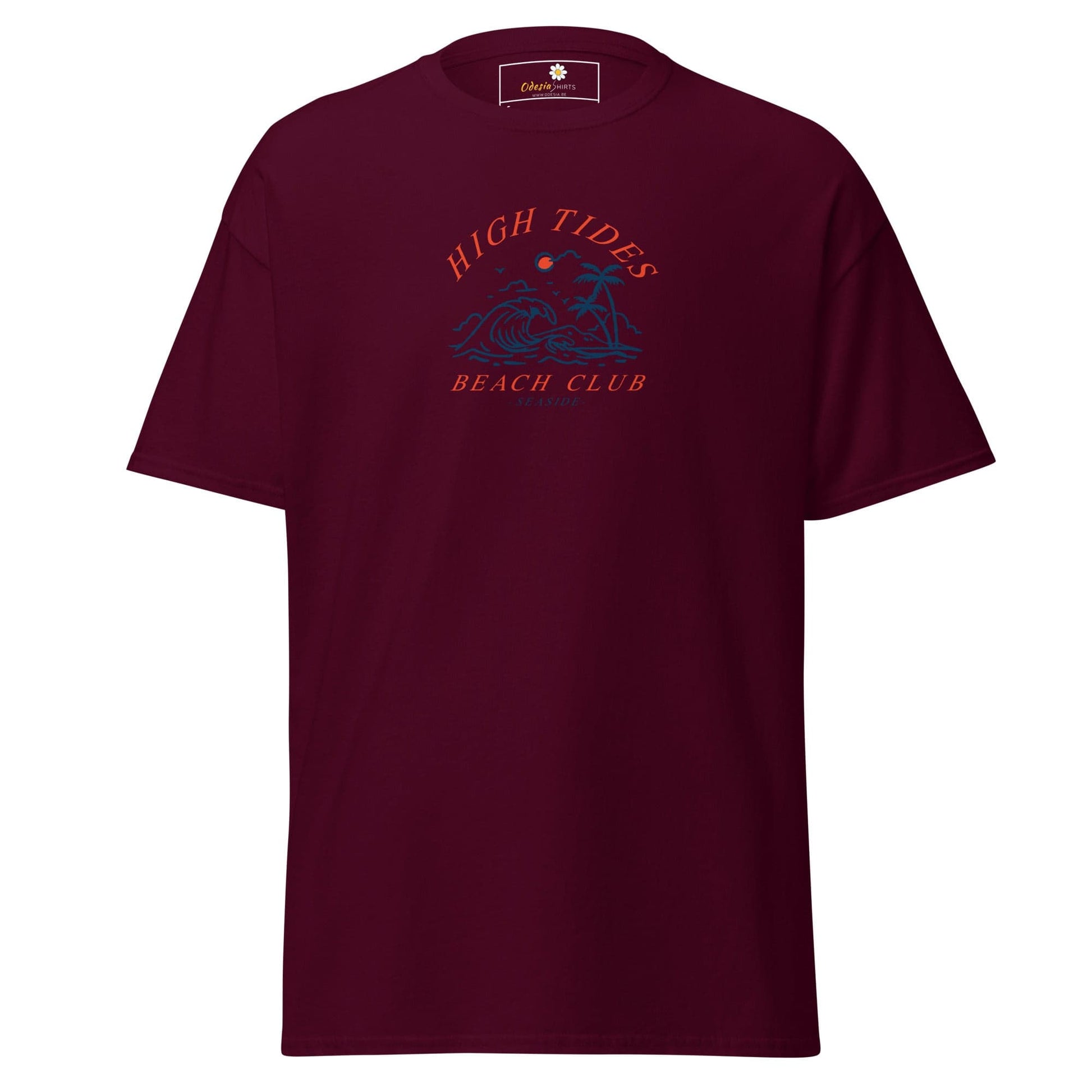 Unisex classic t-shirt - SUMMER HIGH TIDES BEACH CLUB - REGULAR - Maroon / S