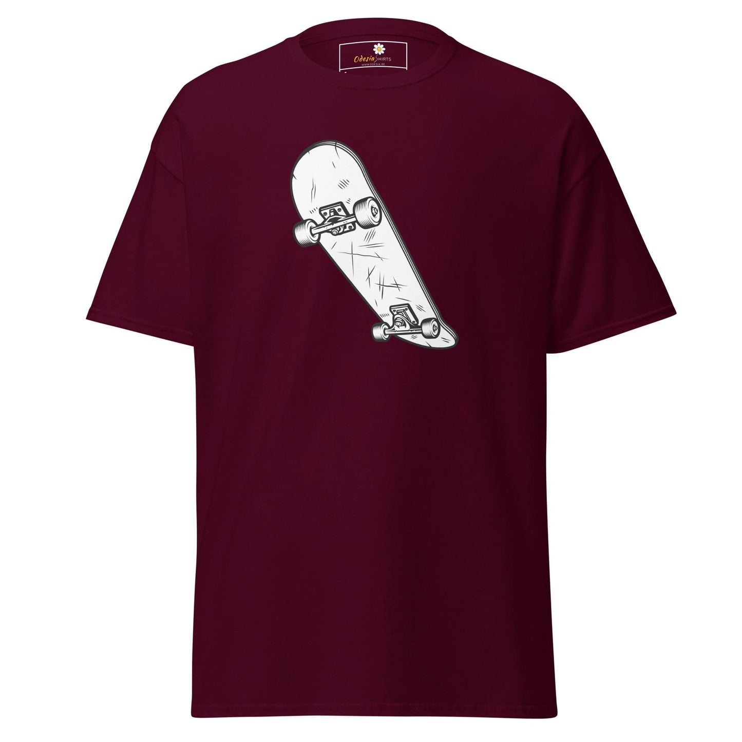 Unisex classic t-shirt - SPORT SKATEBOARD YEAH - REGULAR - Maroon / S