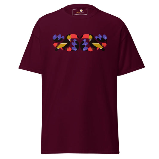 Unisex classic t-shirt - WILD LIFE TOUCAN MIRROR - REGULAR - Maroon / S