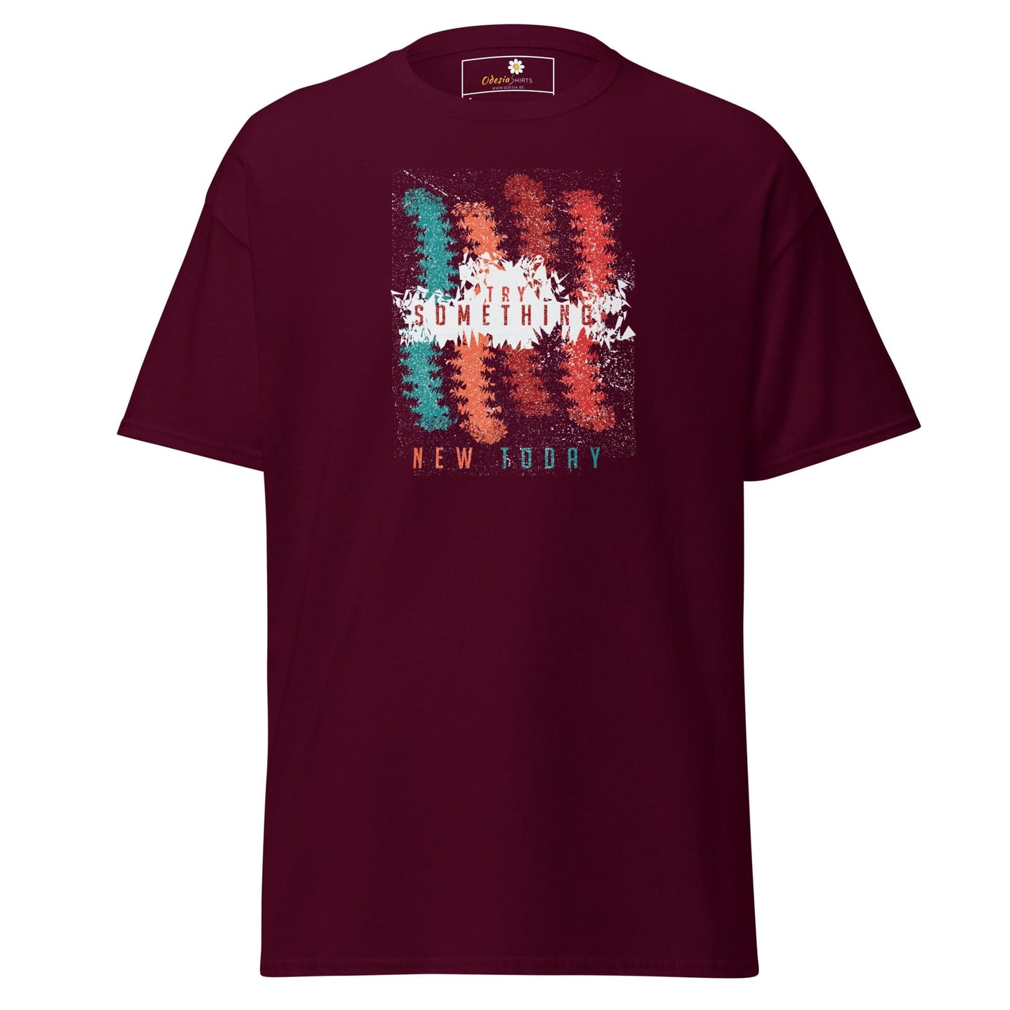 Unisex classic t-shirt - ABSTRACT COLOR LINES - REGULAR - Maroon / S