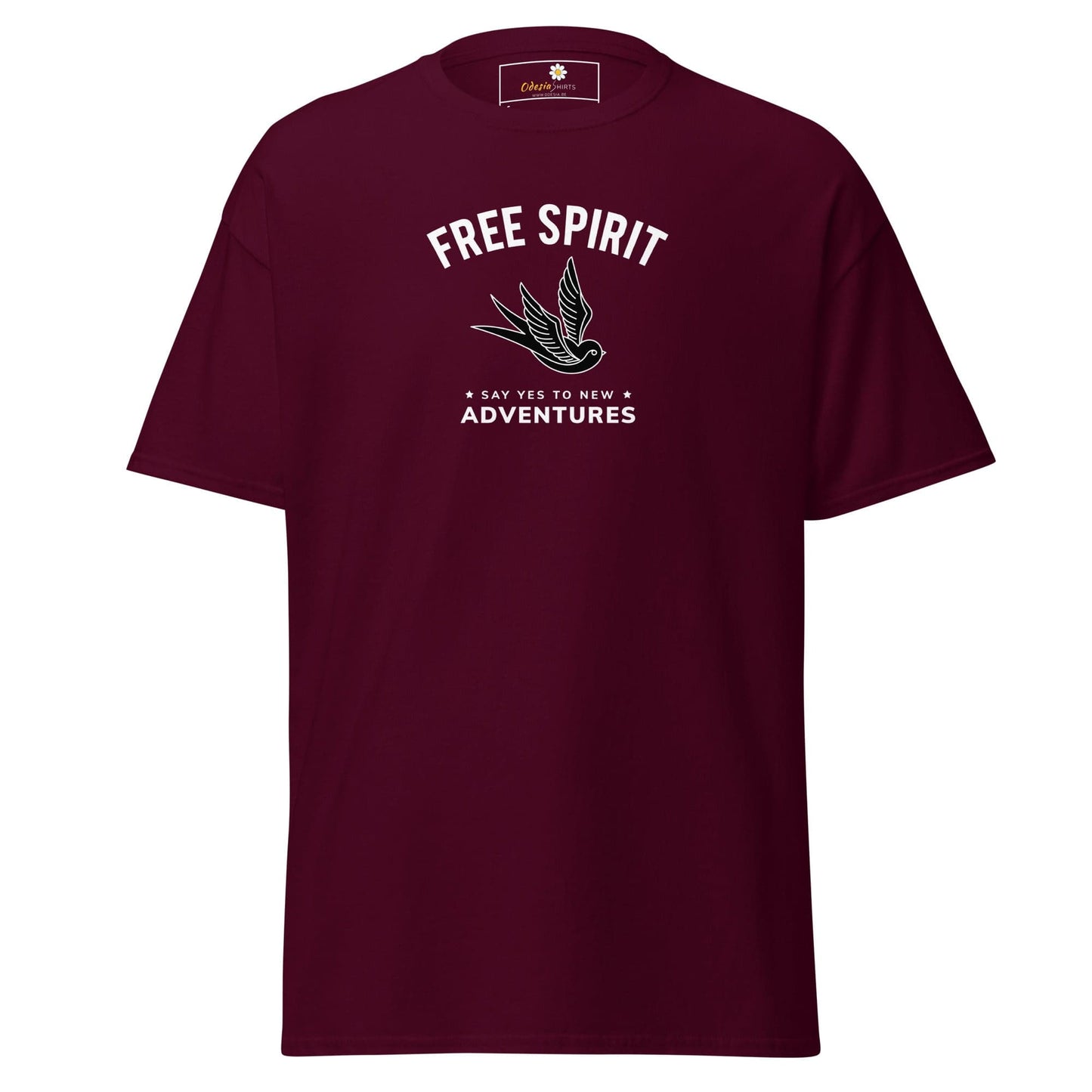 Unisex classic t-shirt - SPIRITUAL FREE SPIRIT SAY YES - REGULAR - Maroon / S