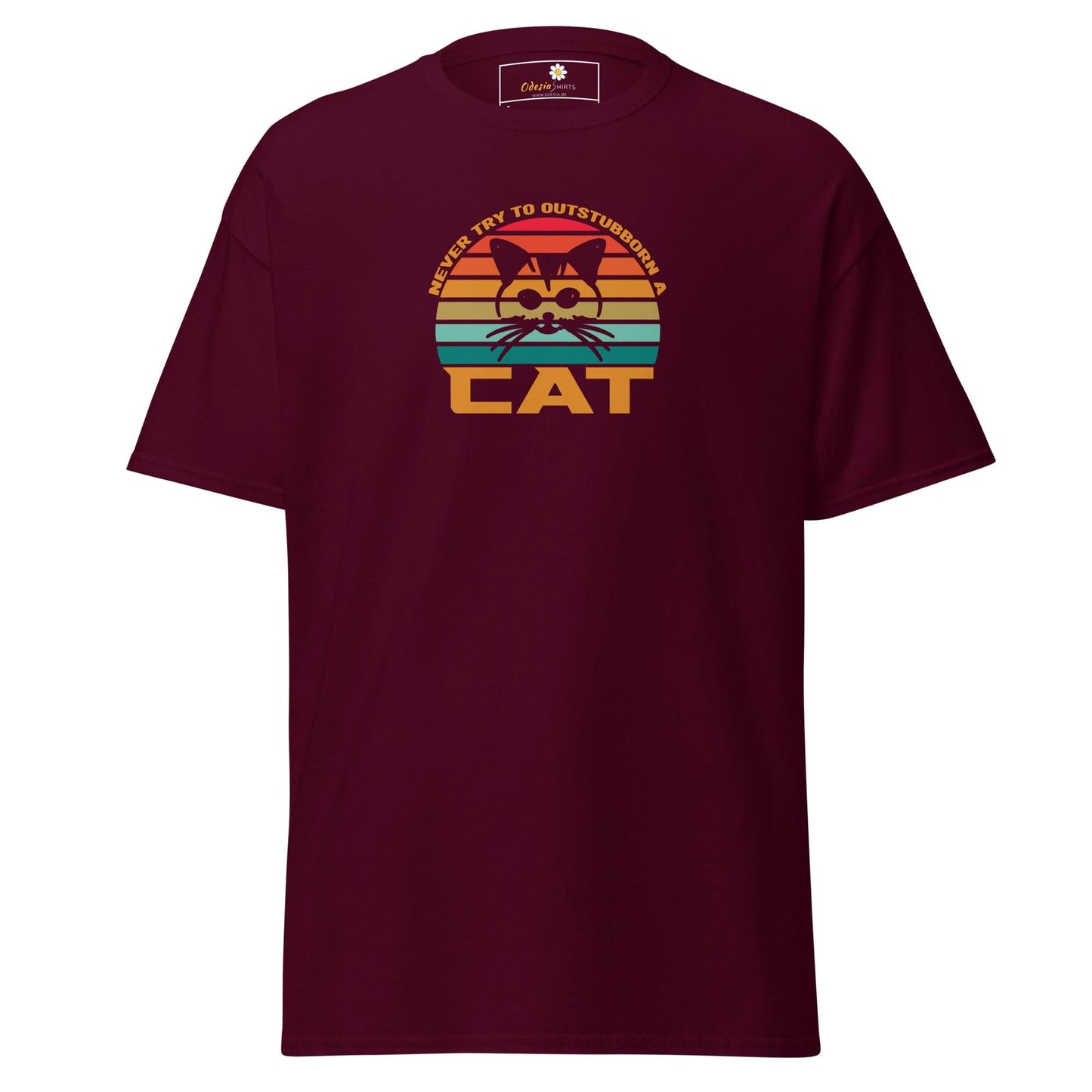 Unisex classic t-shirt - ANIMALS DONT TRY CAT - REGULAR - Maroon / S