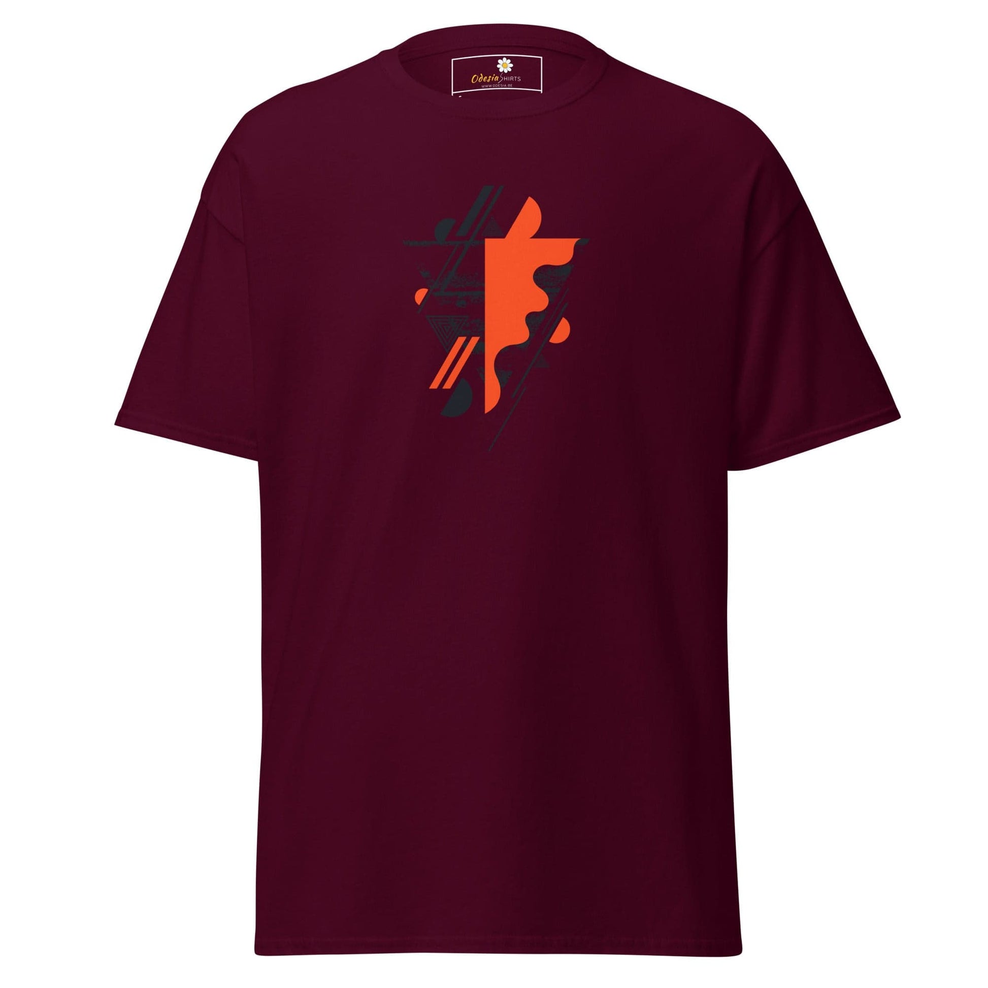 Unisex classic t-shirt - ABSTRACT SHAPES AND COLORS - REGULAR - Maroon / S