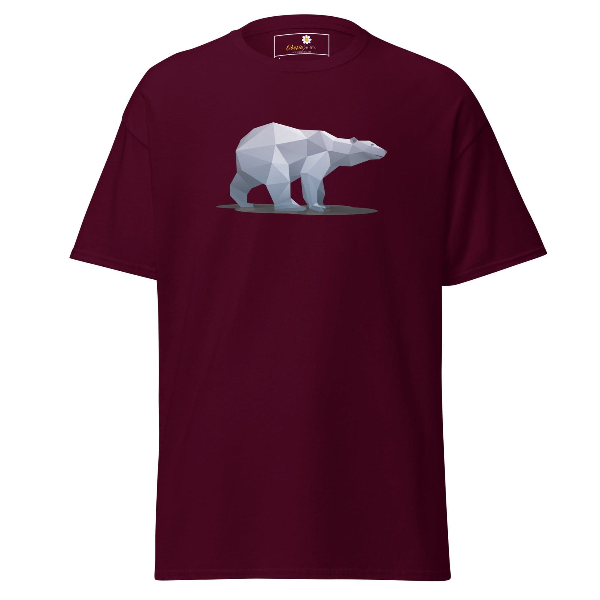 Unisex classic t-shirt - WILD LIFE ICE BEAR - REGULAR - Maroon / S