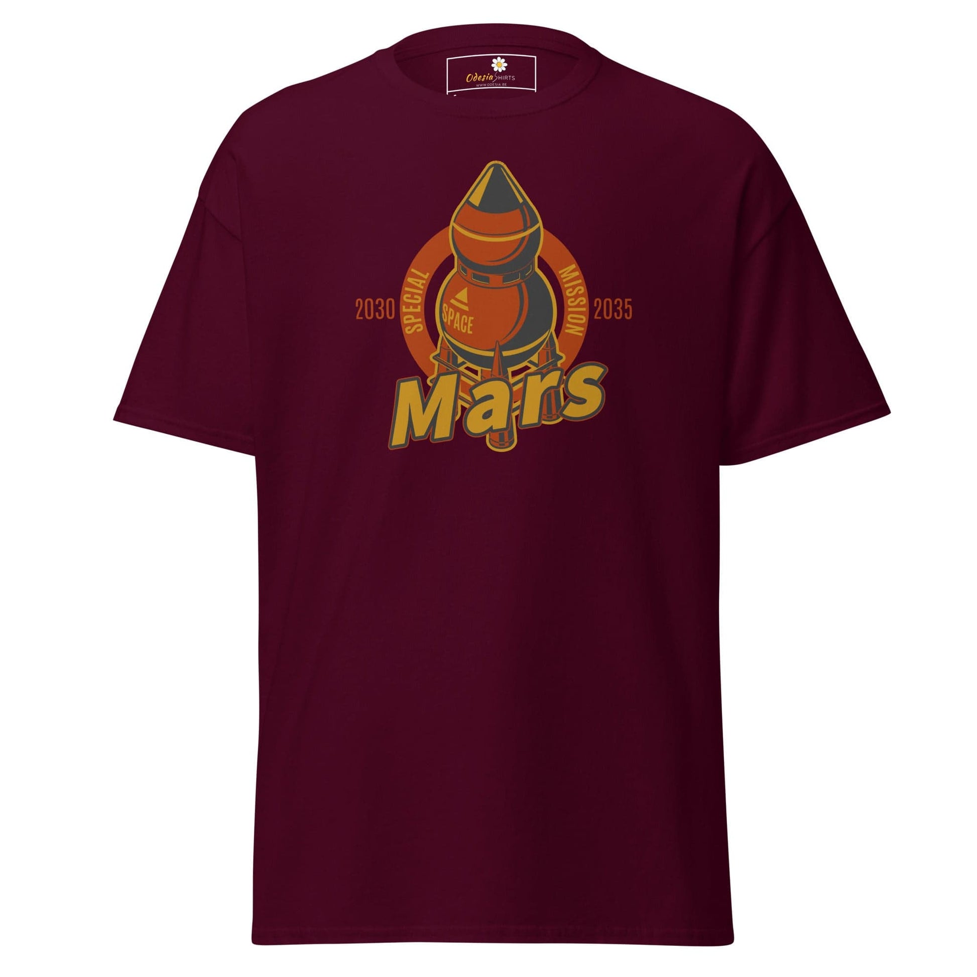 Unisex classic t-shirt - SPACE MARS TRAVEL - REGULAR - Maroon / S