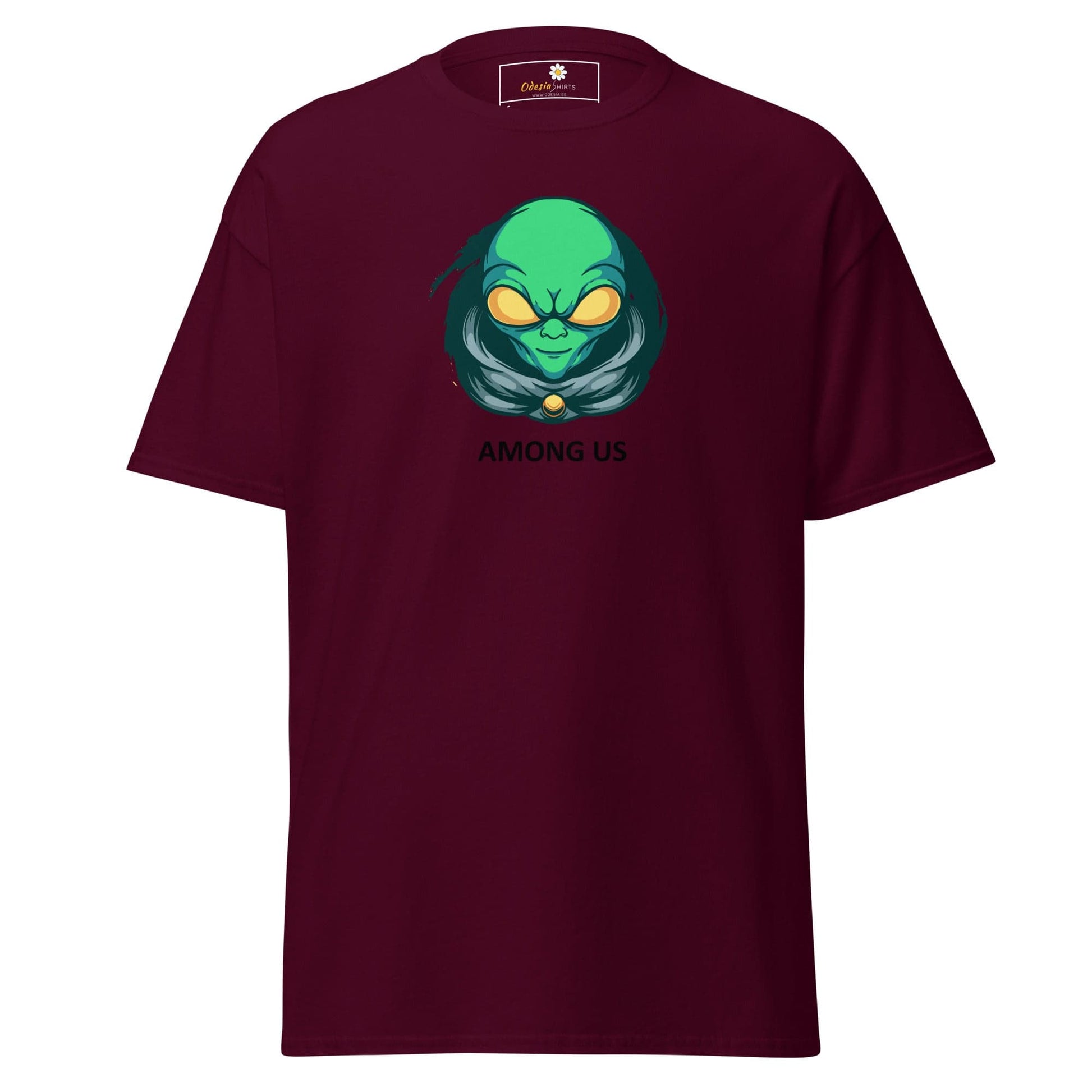 Unisex classic t-shirt - SPACE ALIEN AMONG US - REGULAR - Maroon / S