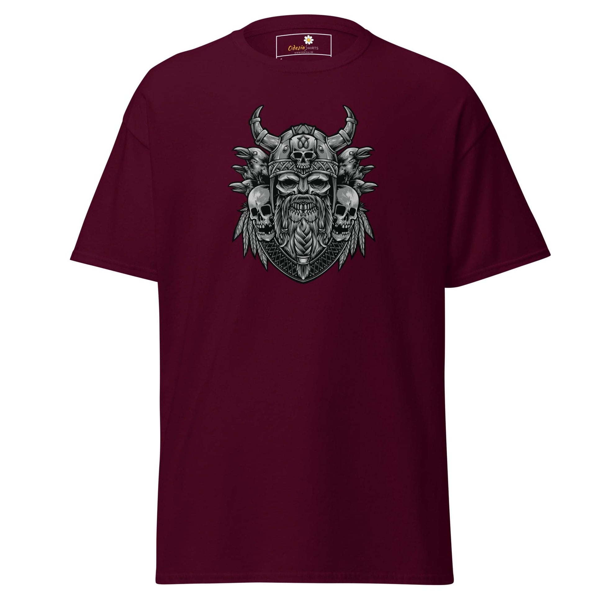 Unisex classic t-shirt - MYSTIC SKULL VIKING - REGULAR - Maroon / S