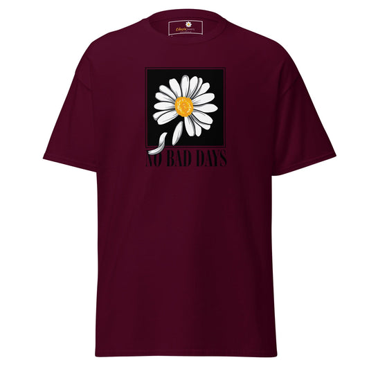 Maroon T-shirt with Daisy graphic for Men and Women, available in Sizes S to XL