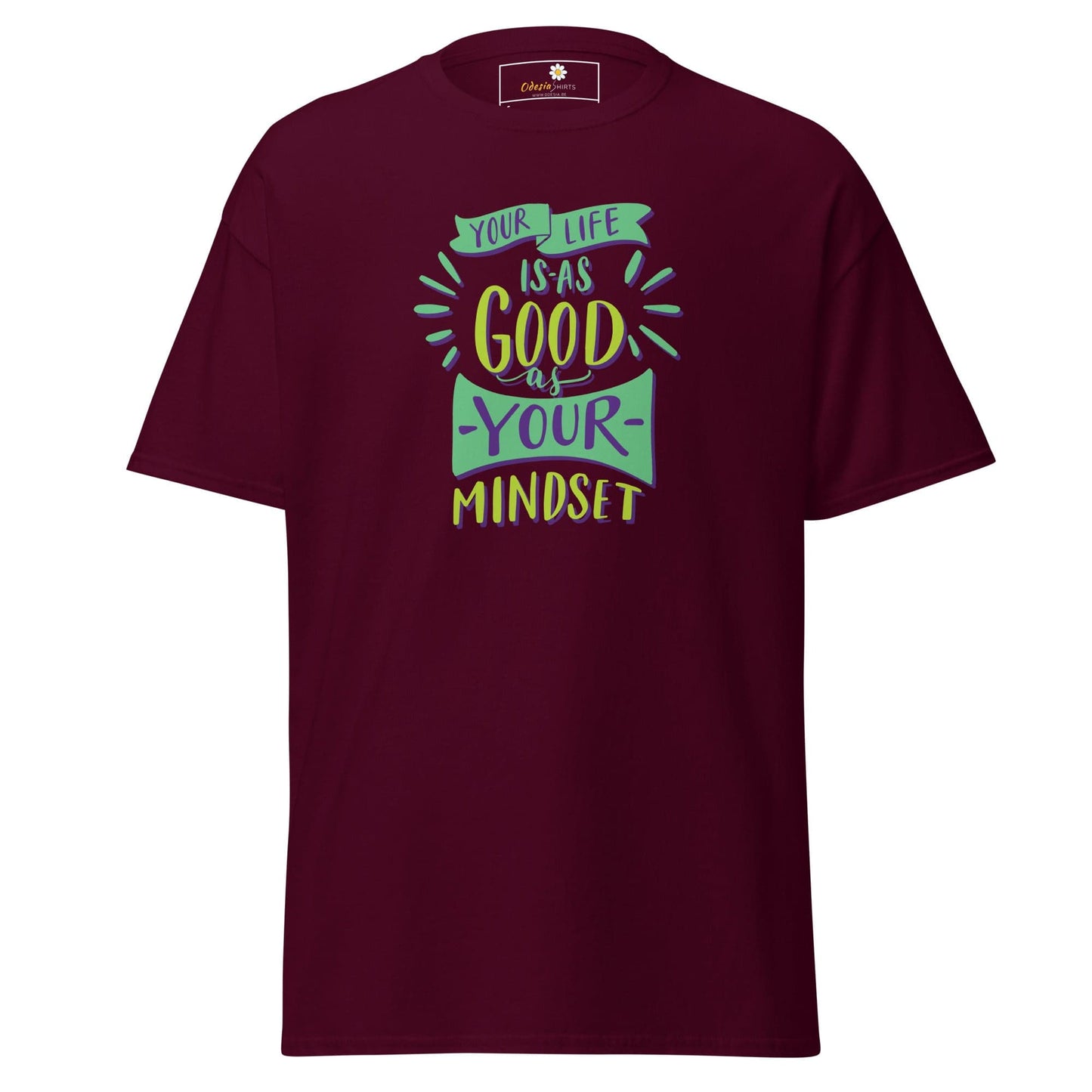 Maroon T-shirt for Men or Women with Inspirational Quote, available in sizes S to XL