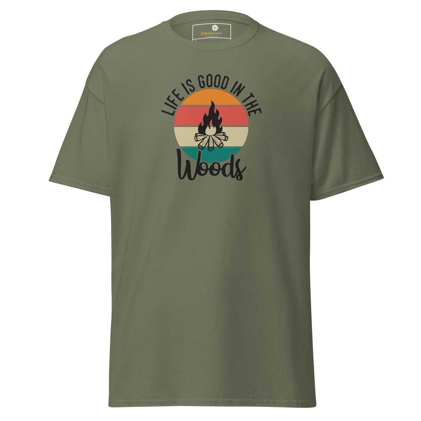 Unisex classic t-shirt - ADVENTURE LIFE GOOD IN WOODS - REGULAR - Military Green / S
