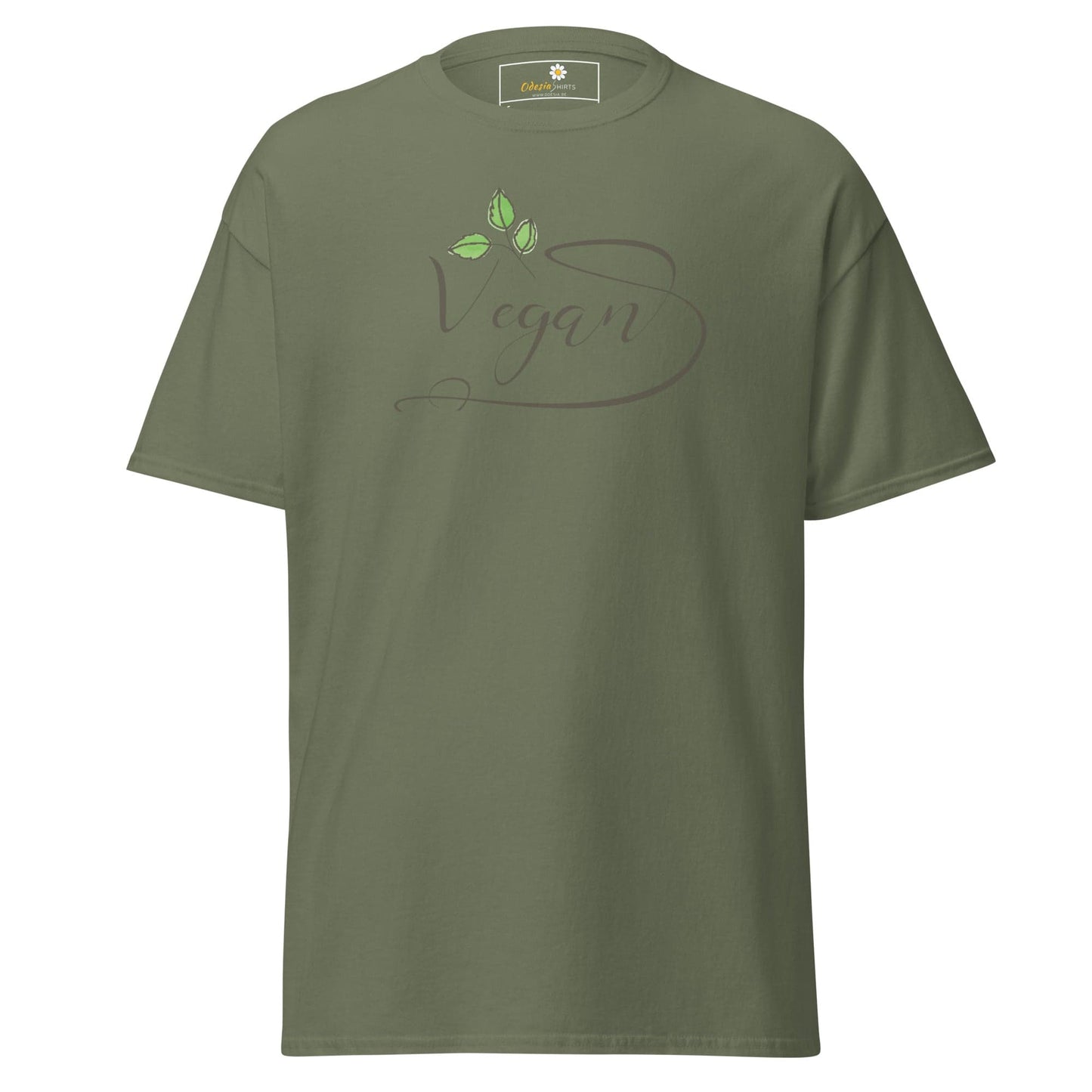 Unisex classic t-shirt - VEGAN GLORY - REGULAR - Military Green / S