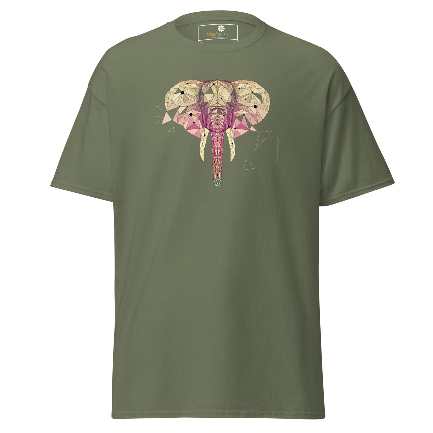 Unisex classic t-shirt - ABSTRACT WILD LIFE ELEPHANT - REGULAR - Military Green / S