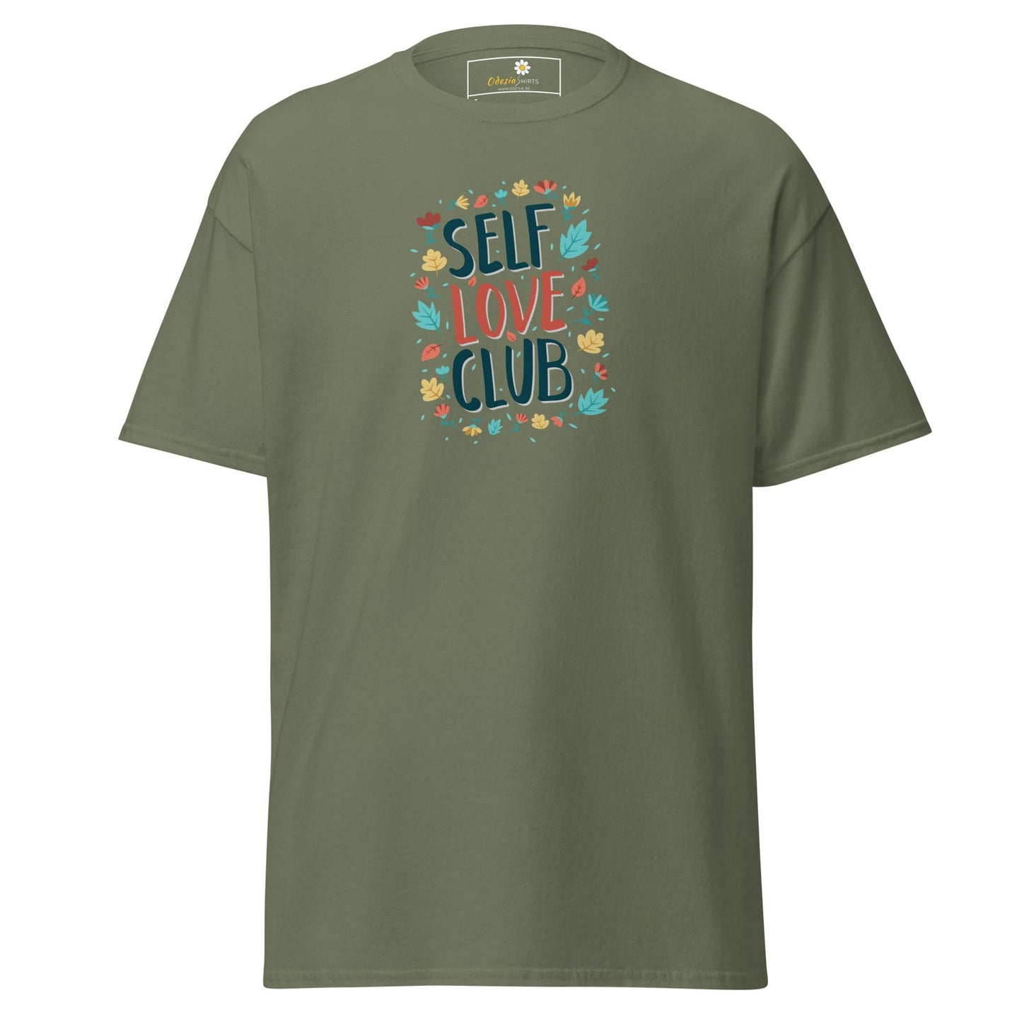 Unisex classic t-shirt - POSITIVE SELF LOVE CLUB - REGULAR - Military Green / S