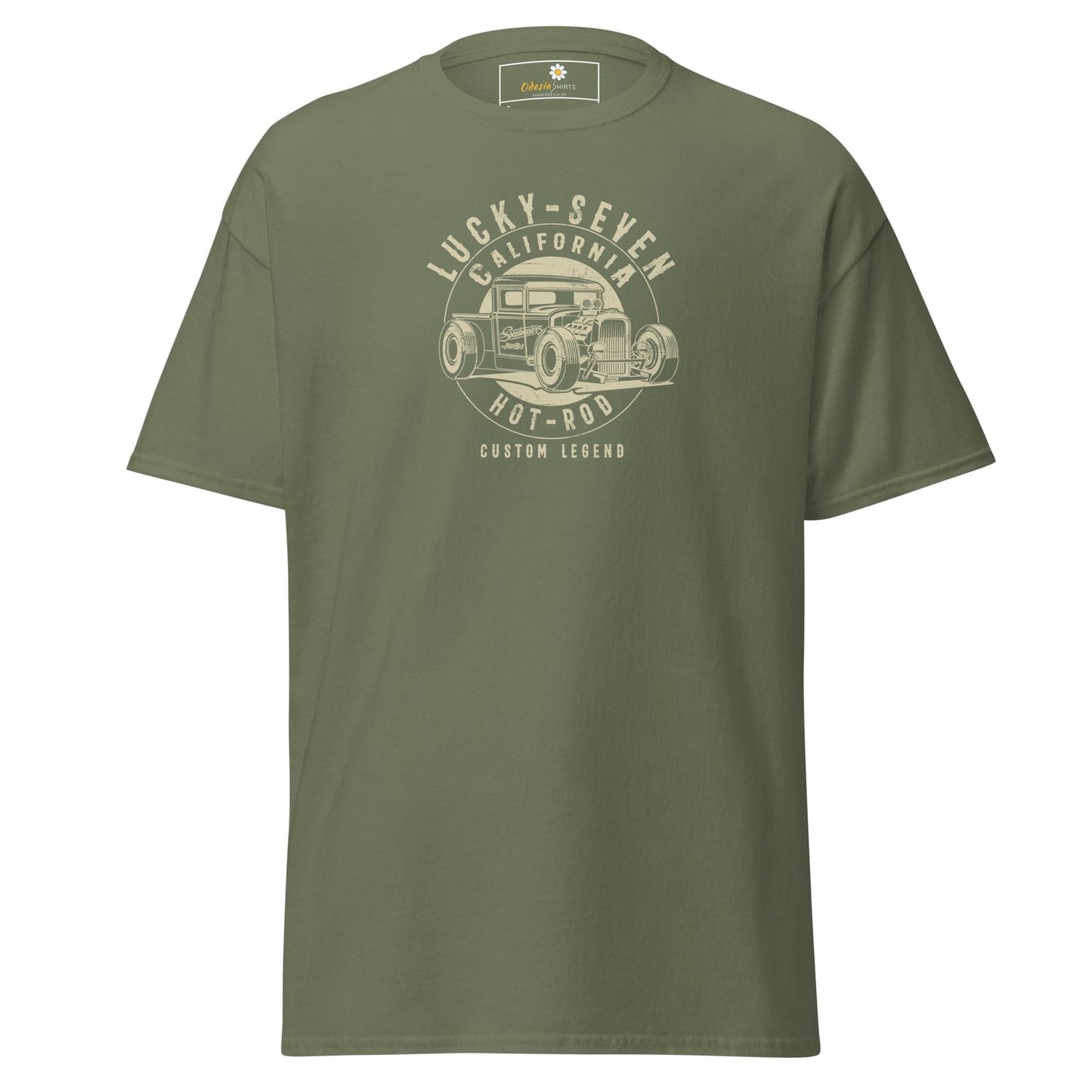 Unisex classic t-shirt - MOTOR LUCKY SEVEN - REGULAR - Military Green / S