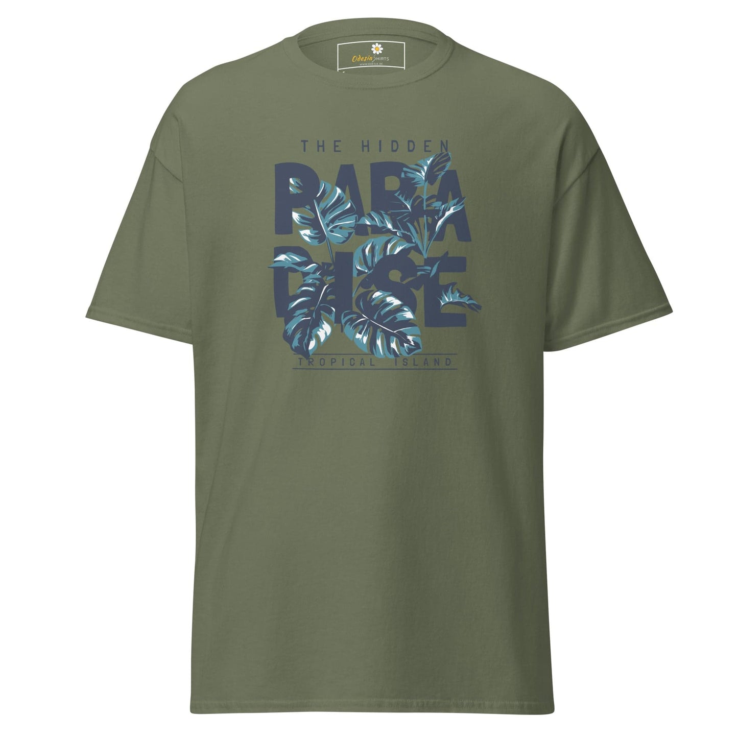 Unisex classic t-shirt - SUMMER HIDDEN PARADISE - REGULAR - Military Green / S