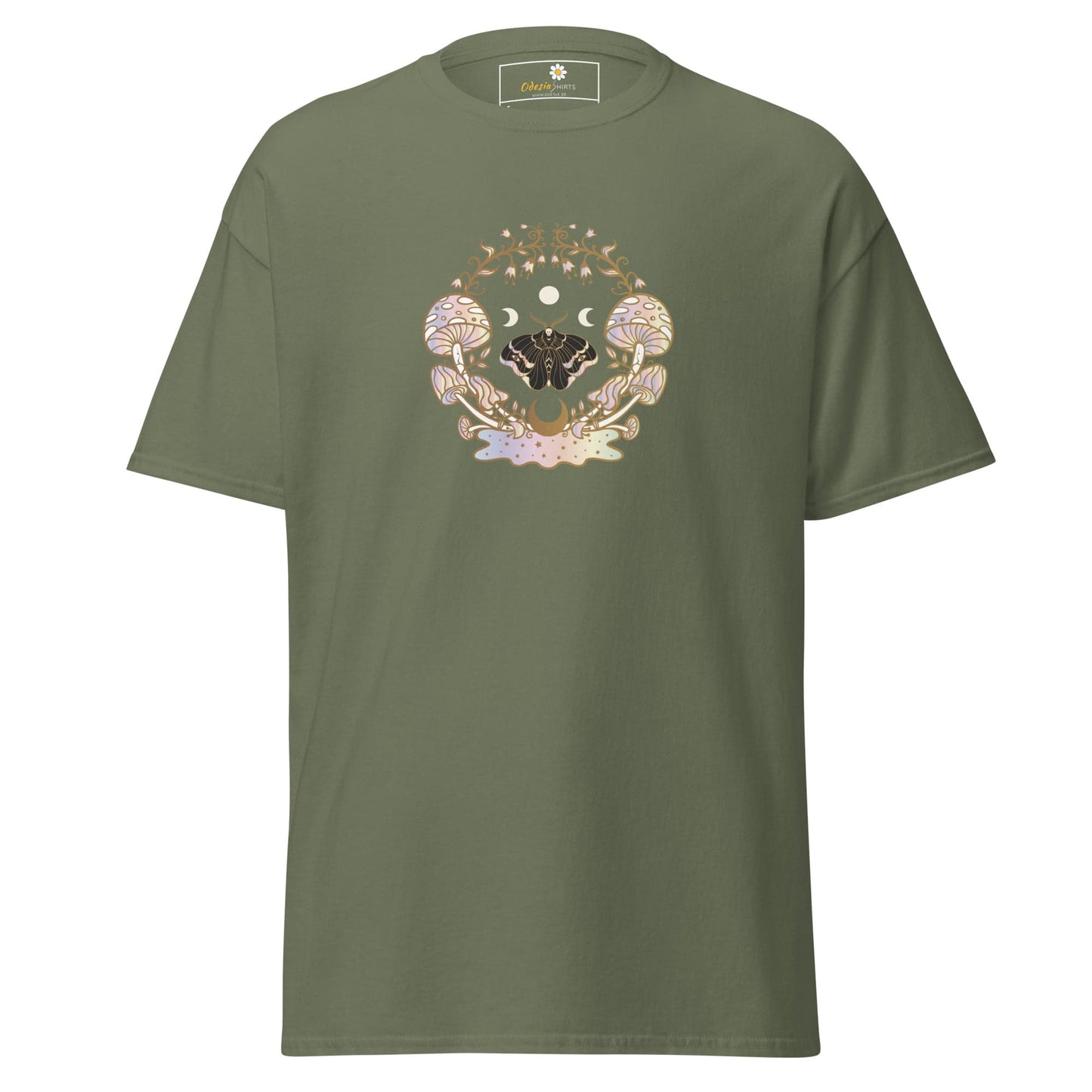 Unisex classic t-shirt - MYSTIC MAGIC MUSHROOMS - REGULAR - Military Green / S