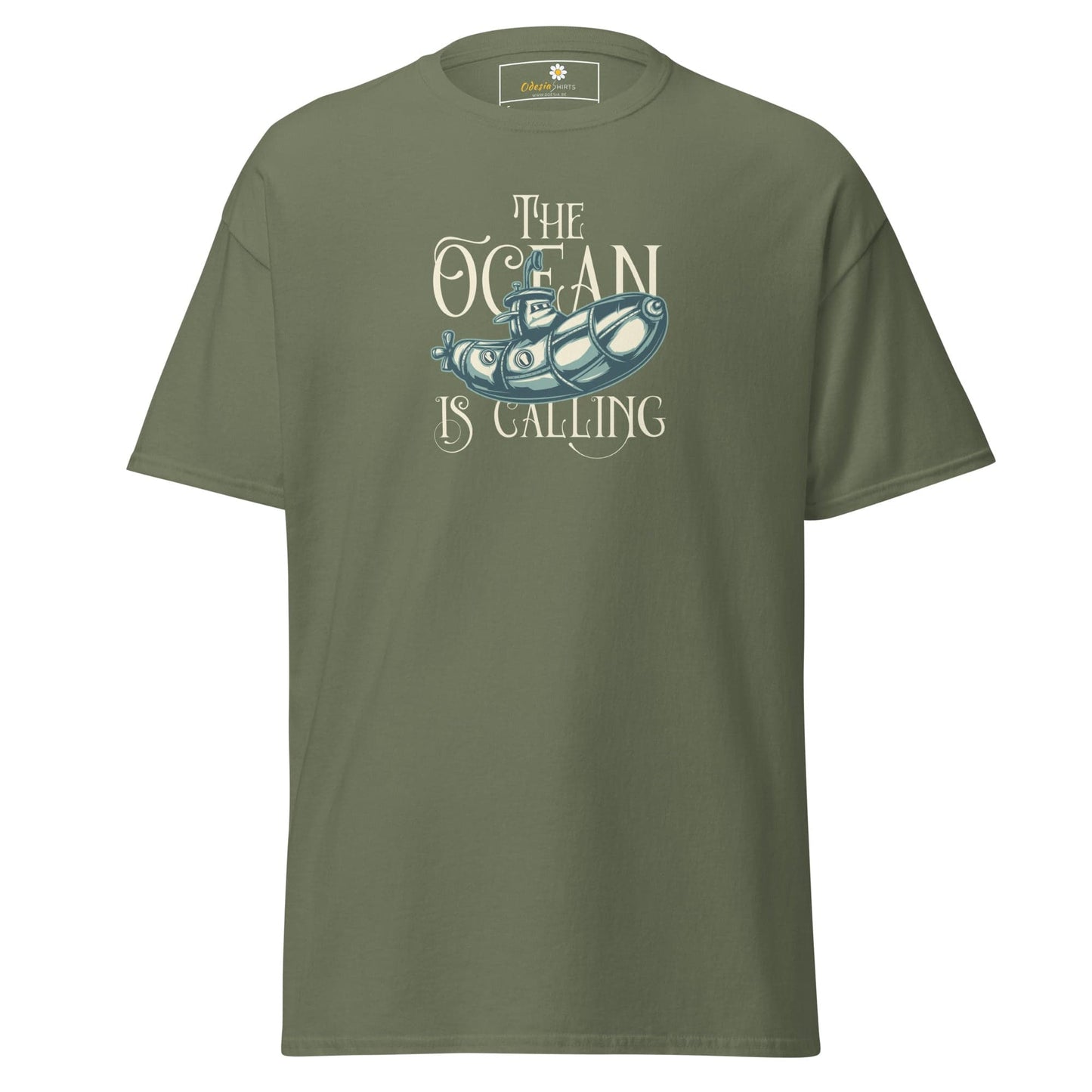 Unisex classic t-shirt - SEALIFE THE OCEAN IS CALLING - REGULAR - Military Green / S