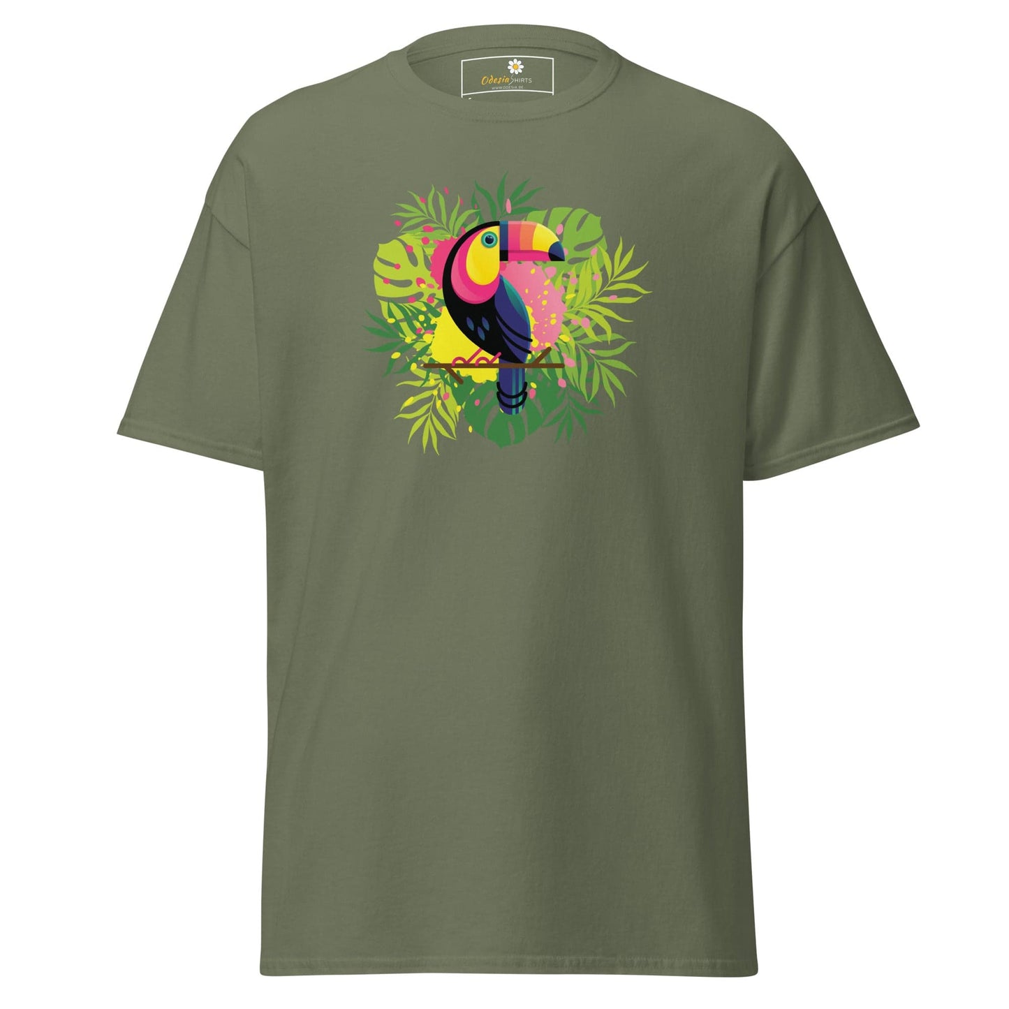 Unisex classic t-shirt - WILDLIFE PARADISE TOUCAN - REGULAR - Military Green / S
