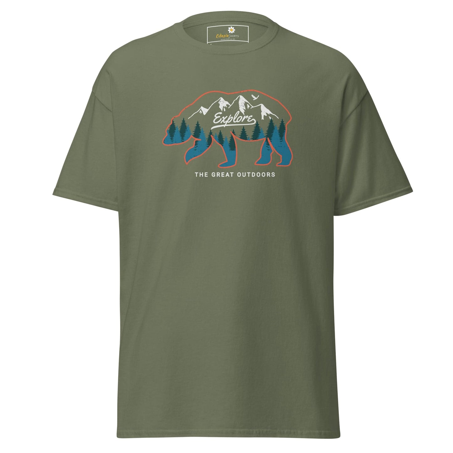 Unisex classic t-shirt ADVENTURE GREAT OUTDOORS - REGULAR - Military Green / S