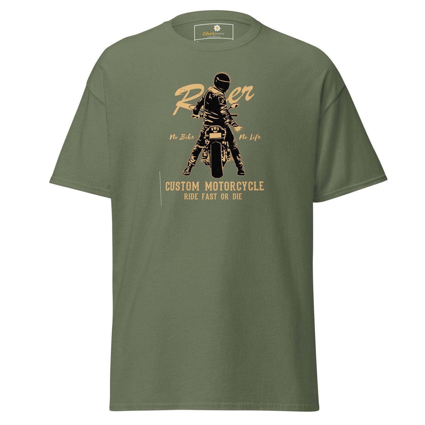 Unisex classic t-shirt - SPORT RIDER MOTORCYCLE - REGULAR - Military Green / S