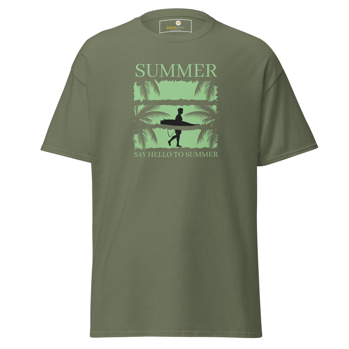 Unisex classic t-shirt - SUMMER SURFING CALIFORNIA - REGULAR - Military Green / S