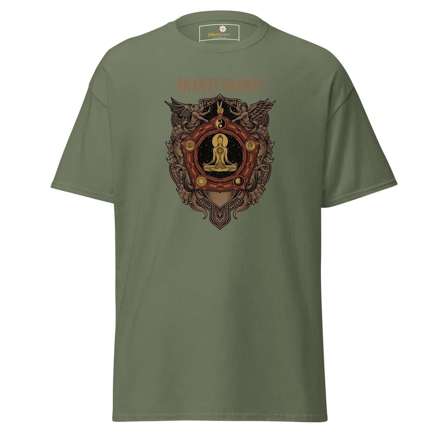 Unisex classic t-shirt - SPIRITUAL SHANTI SHANTI - REGULAR - Military Green / S