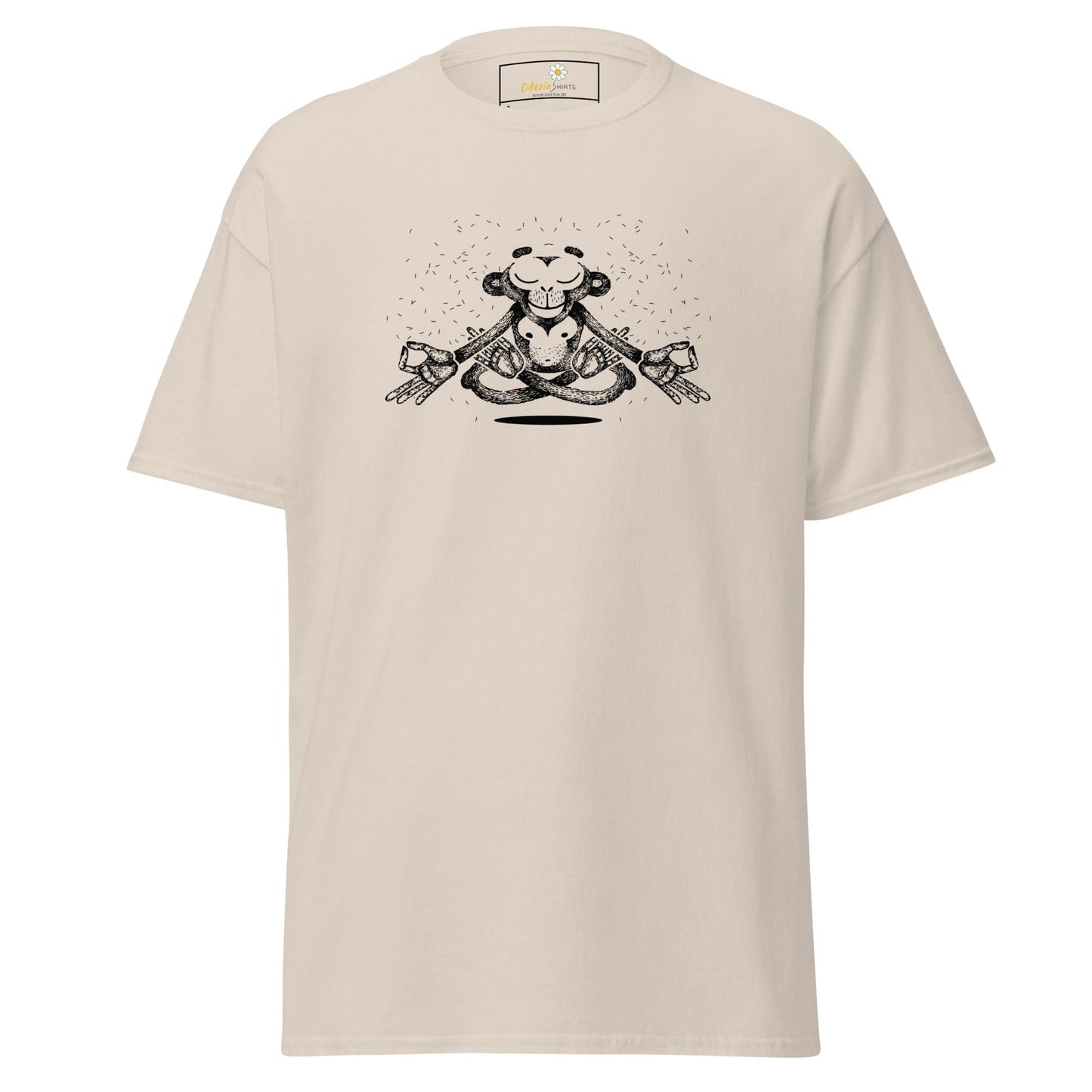 Beige T-shirt with monkey graphic from T-Shirt Design Tee for Men and Women in sizes S to XL