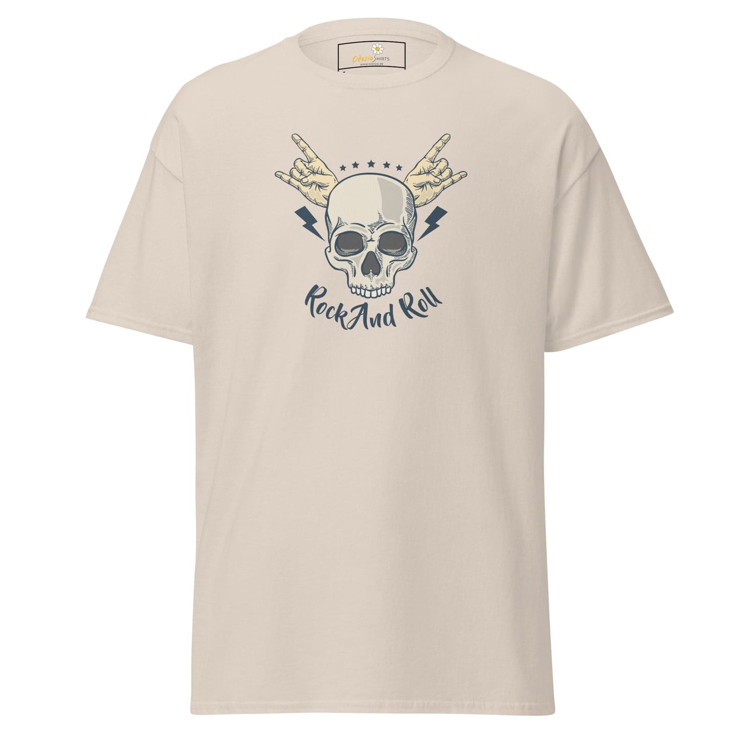 Beige T-shirt with skull graphic for Men and Women in size S to XL
