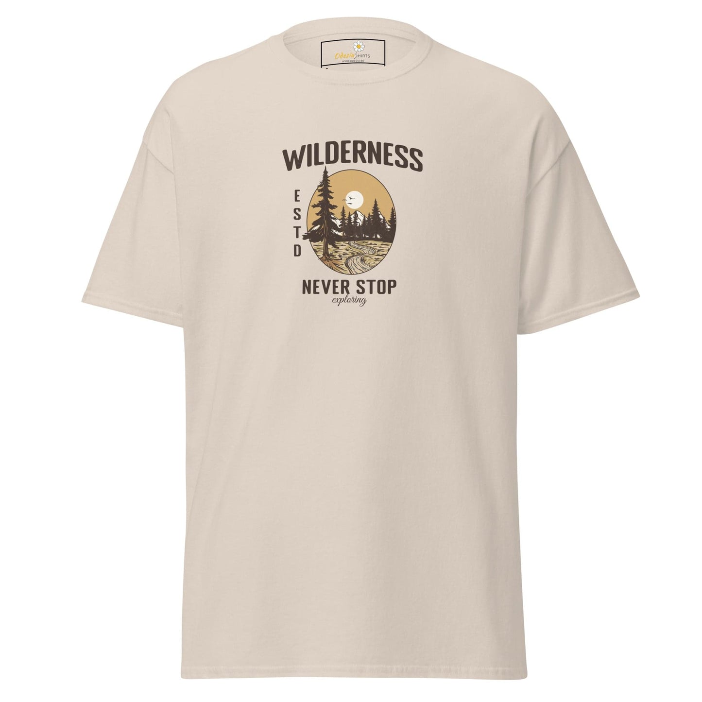 Unisex classic t-shirt - NATURE WILDERNESS NEVER STOP - REGULAR - Natural / S