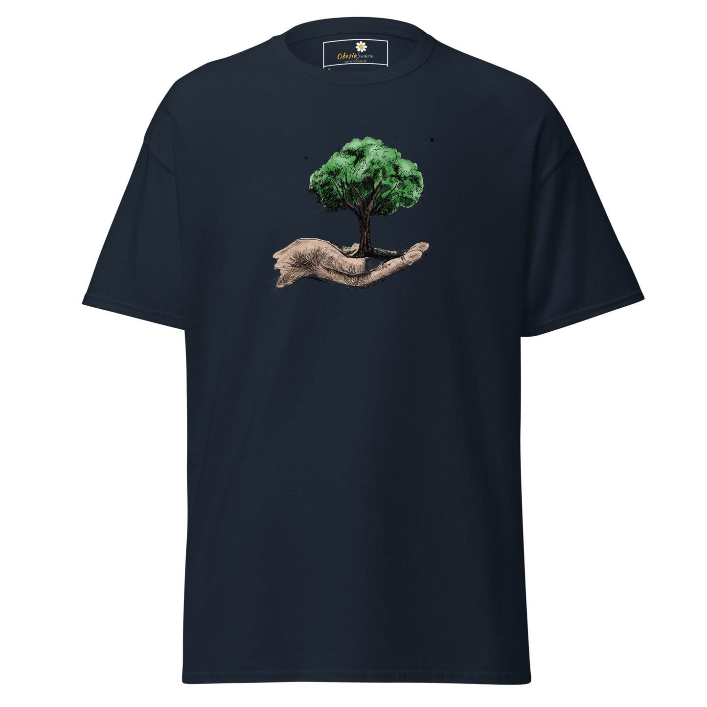 Unisex classic t-shirt - FANTASY TREE IN HAND - REGULAR - Navy / S