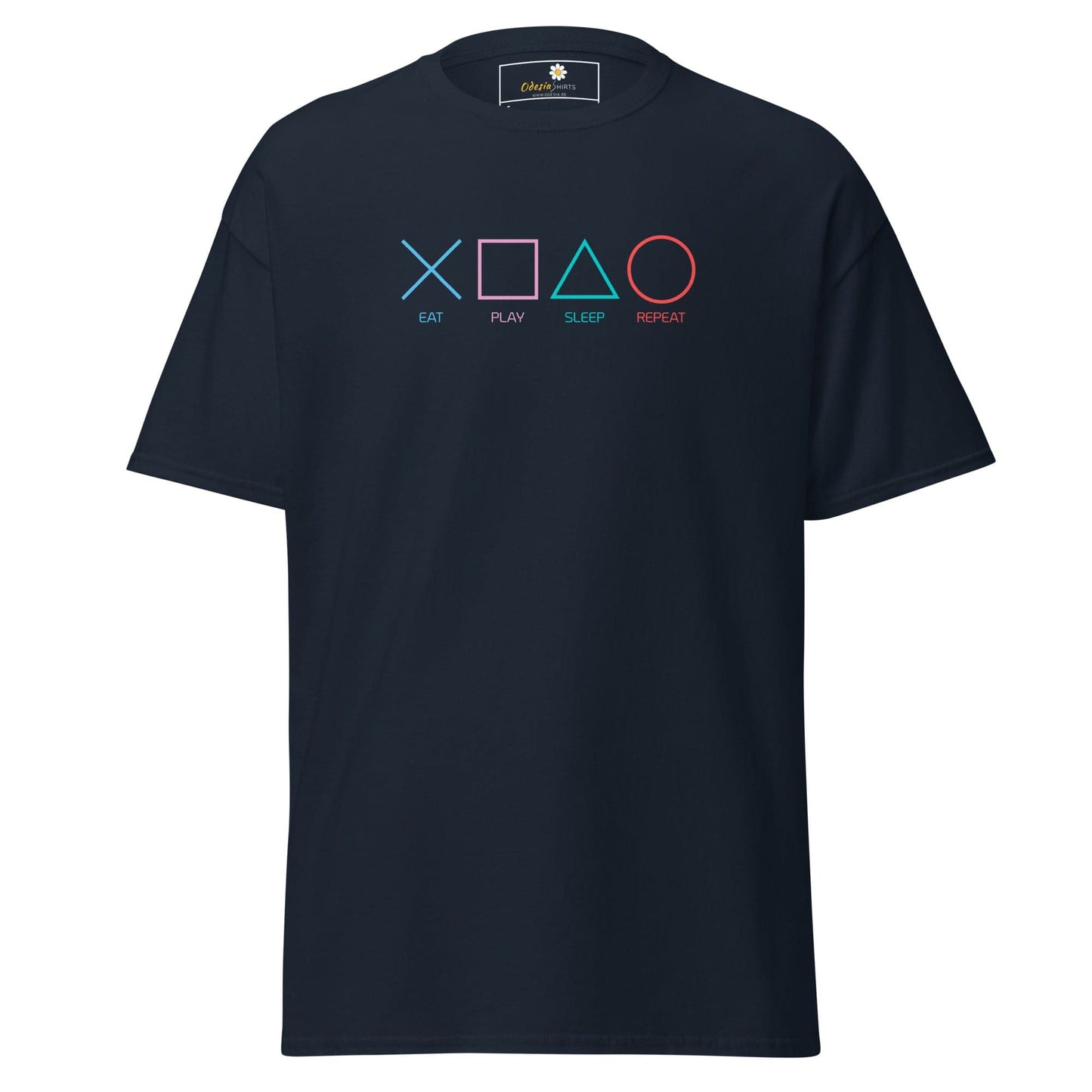 Unisex classic t-shirt - GAMERS PLAY BUTTONS - REGULAR - Navy / S