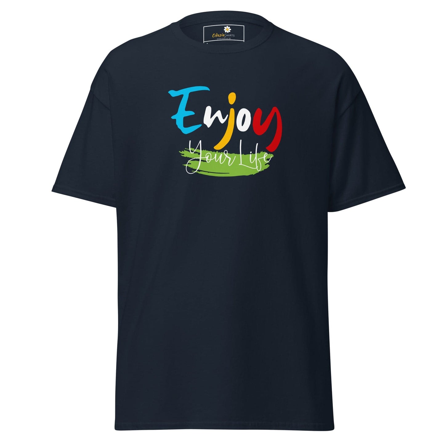Unisex classic t-shirt - POSITIVE ENJOY YOUR LIFE - REGULAR - Navy / S