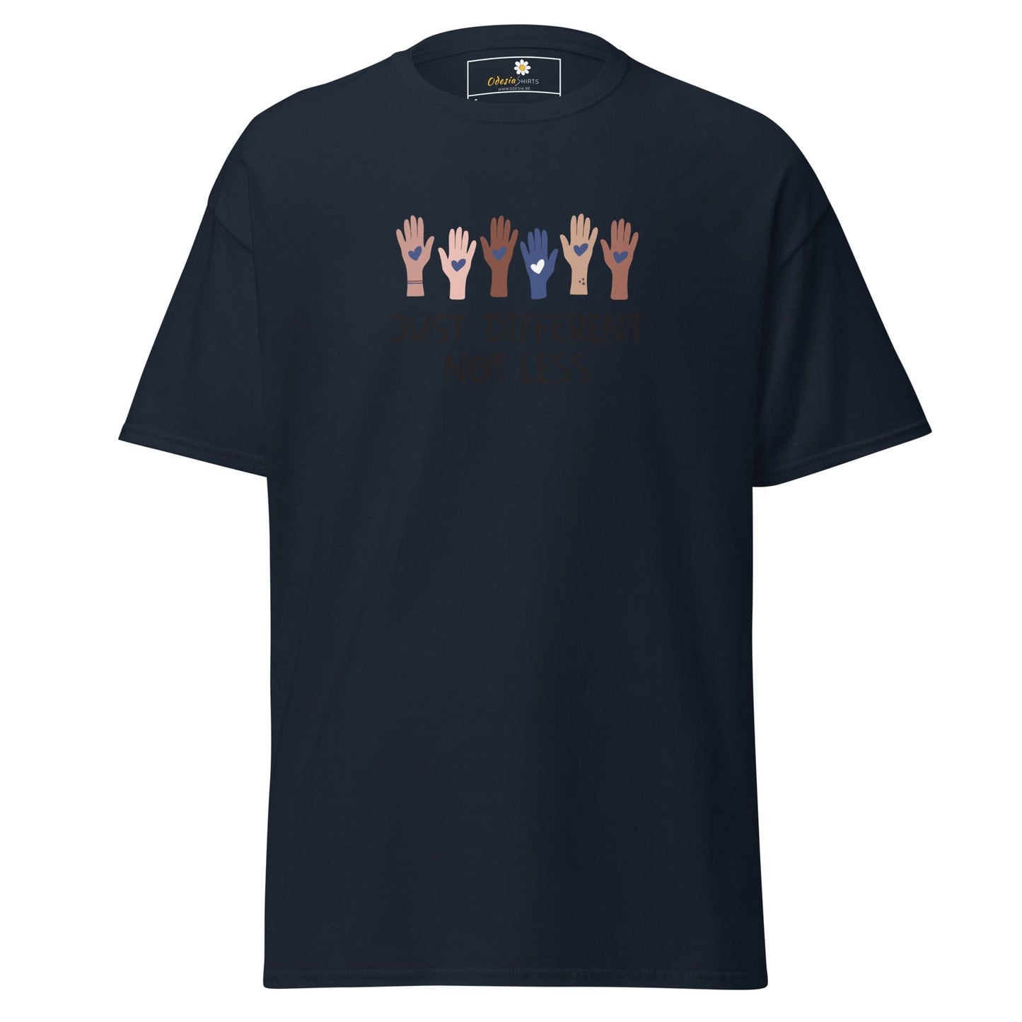 Unisex classic t-shirt - TEXT DIFFERENT NOT LESS - REGULAR - Navy / S