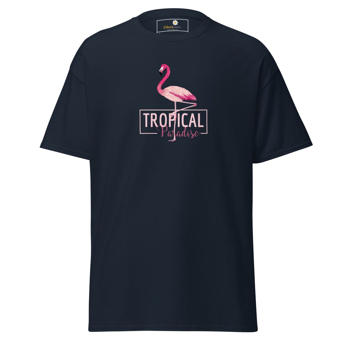 Unisex classic t-shirt - WILD LIFE PARADISE FLAMINGO - REGULAR - Navy / S
