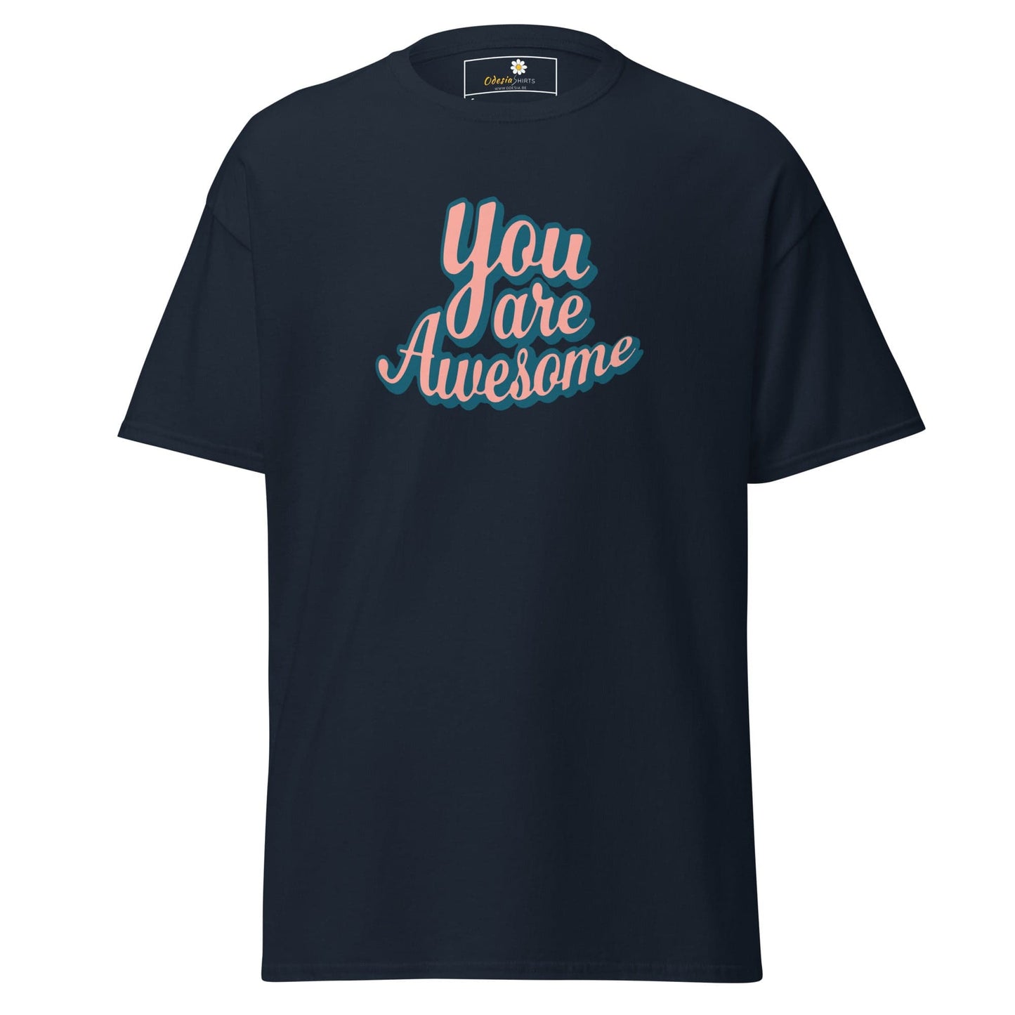 Unisex classic t-shirt - TEXT YOU ARE AWESOME - REGULAR - Navy / S