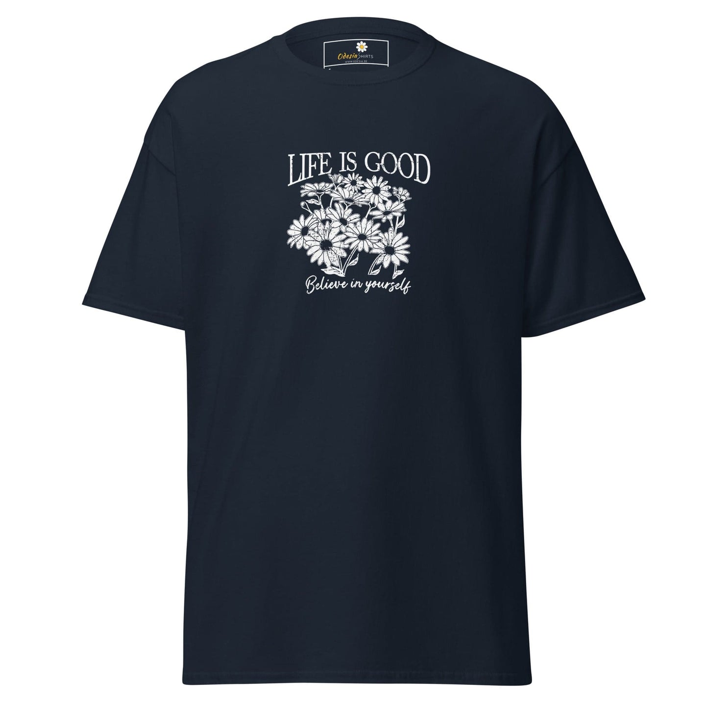 Unisex classic t-shirt - POSITIVE LIFE IS GOOD - REGULAR - Navy / S